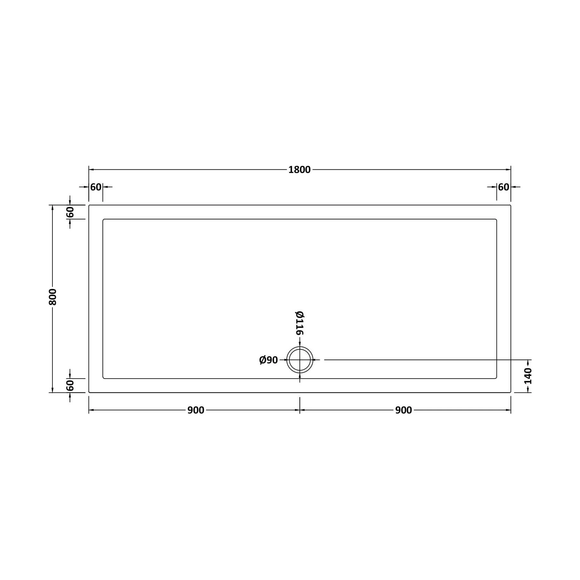 Slip Resistant Slimline Rectangular Shower Tray - Choice of Size - Image 52