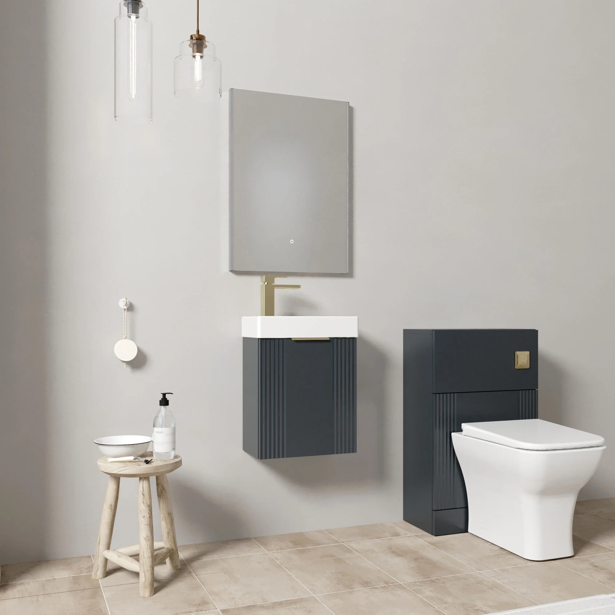 Belvide Wall Hung Cloakroom Suite, Vanity Basin Unit, Toilet & Tap - Image 18