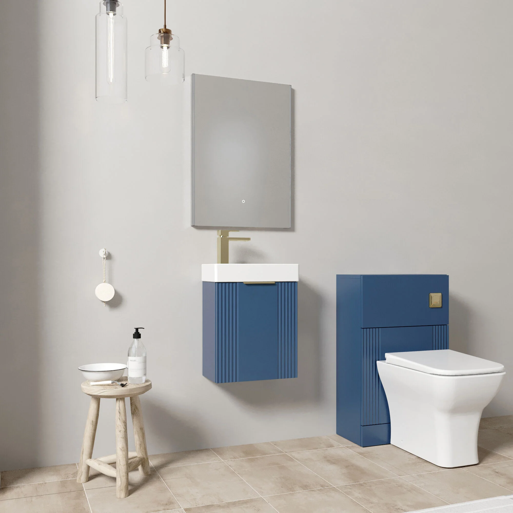 Belvide Wall Hung Cloakroom Suite, Vanity Basin Unit, Toilet & Tap - Image 19