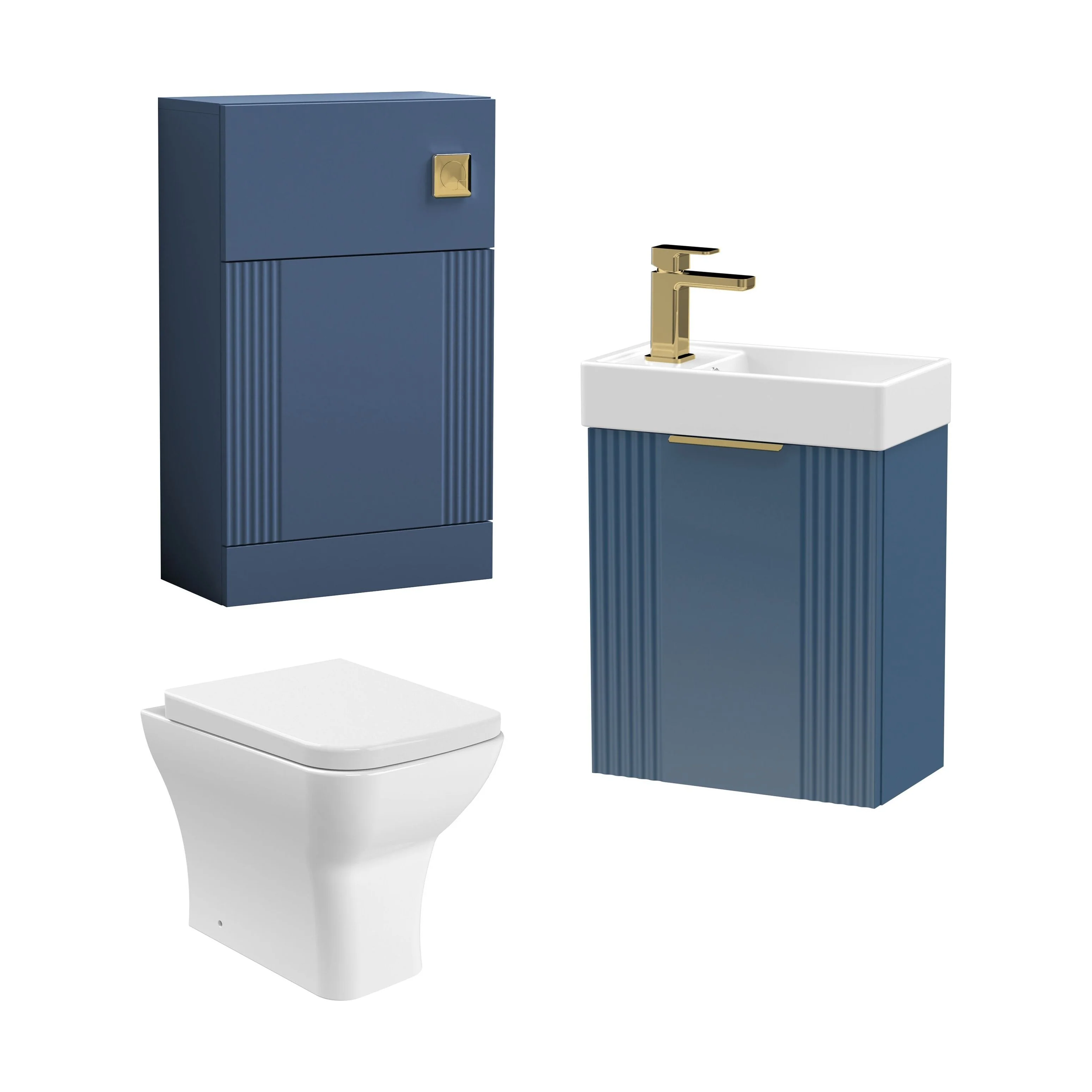 Belvide Wall Hung Cloakroom Suite, Vanity Basin Unit, Toilet & Tap - Image 24