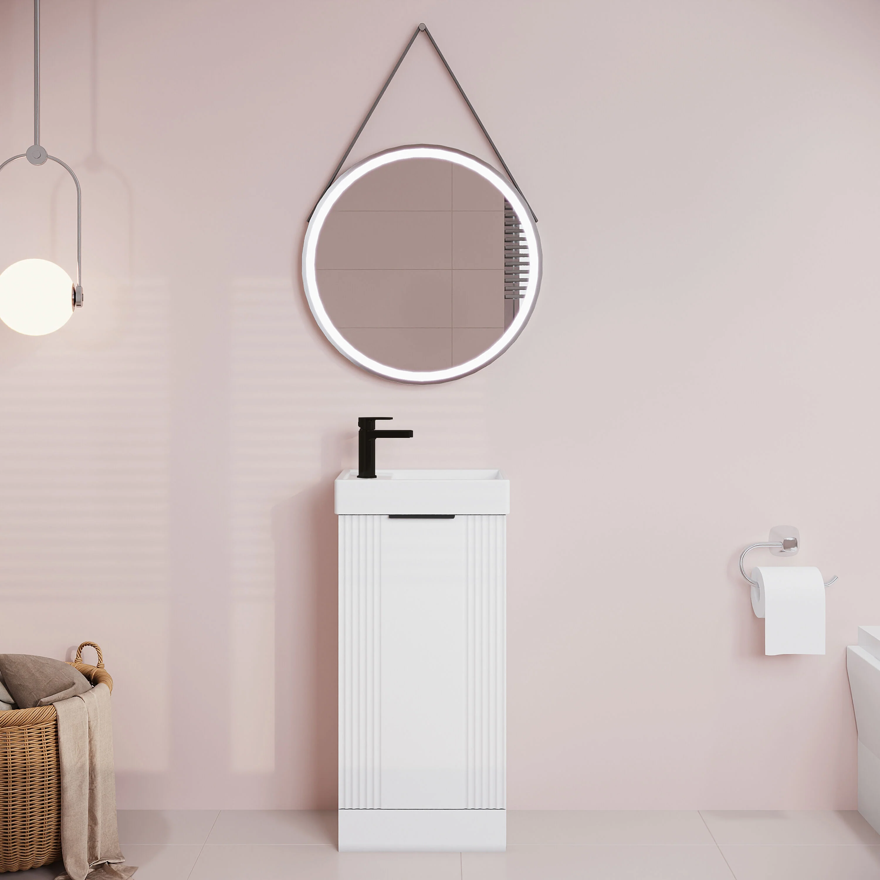 Belvide Retro Floor Standing Bathroom Cloakroom Vanity Basin Unit - 781 x 400 x 222mm - Multiple Colours - Image 10