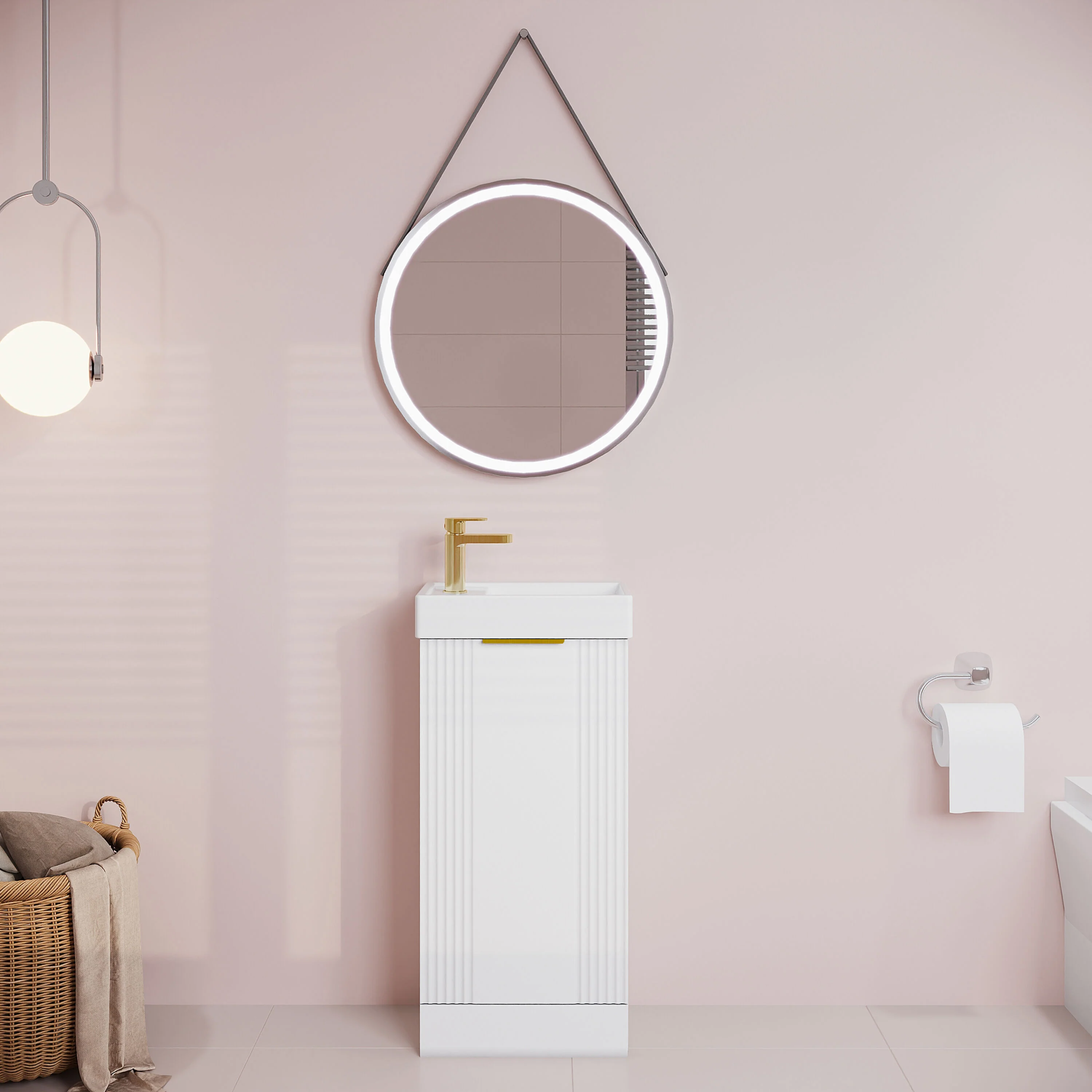 Belvide Retro Floor Standing Bathroom Cloakroom Vanity Basin Unit - 781 x 400 x 222mm - Multiple Colours - Image 11