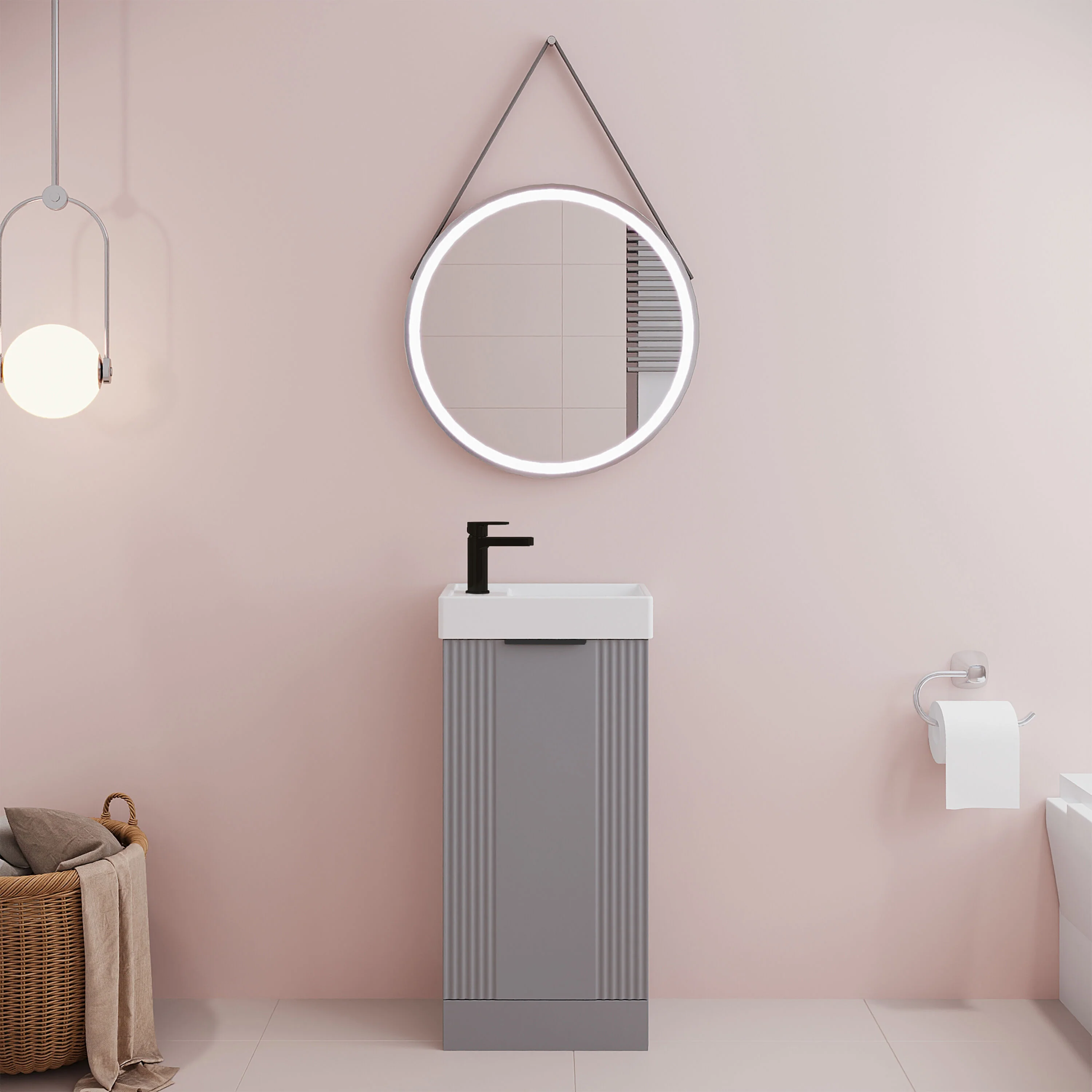 Belvide Retro Floor Standing Bathroom Cloakroom Vanity Basin Unit - 781 x 400 x 222mm - Multiple Colours - Image 16