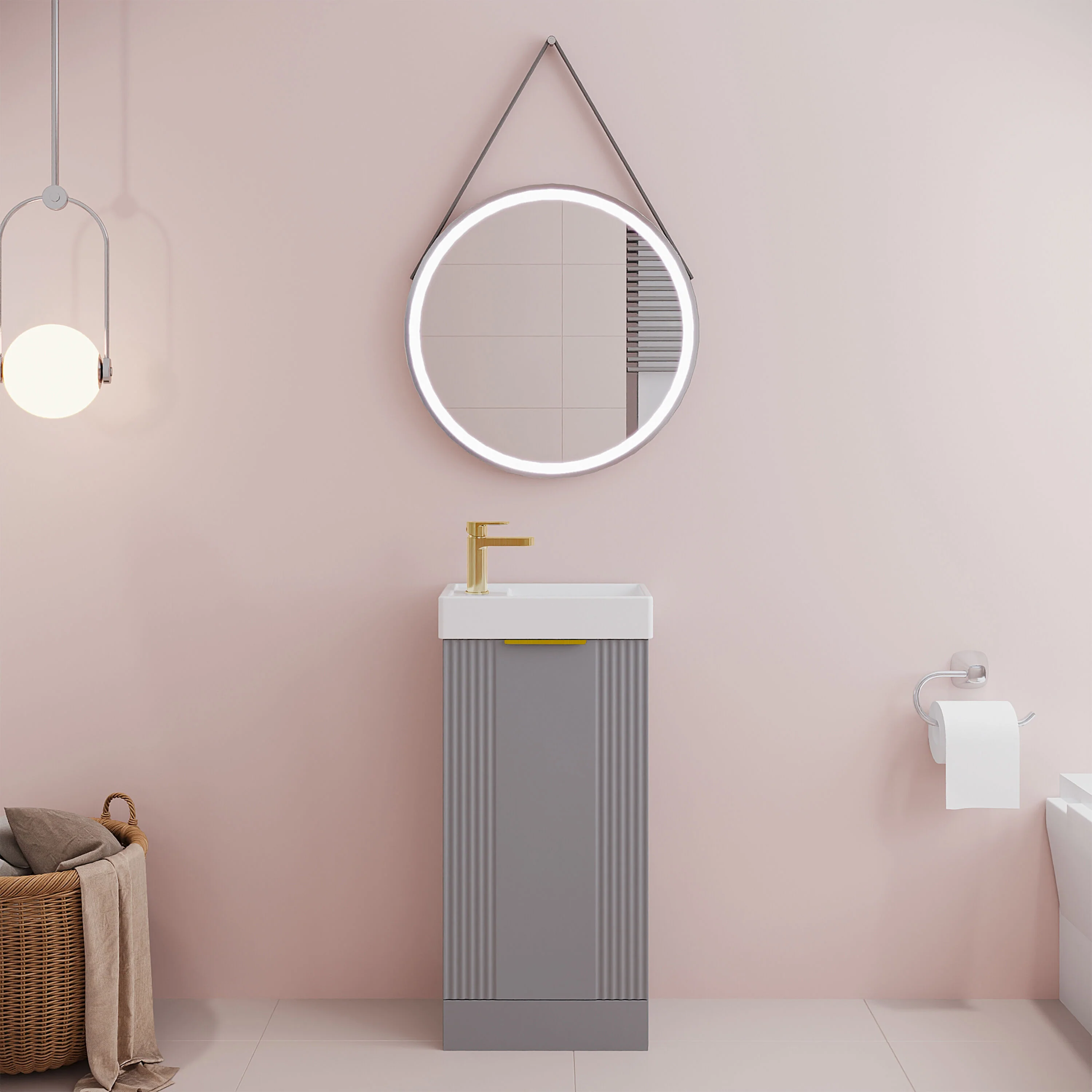 Belvide Retro Floor Standing Bathroom Cloakroom Vanity Basin Unit - 781 x 400 x 222mm - Multiple Colours - Image 17