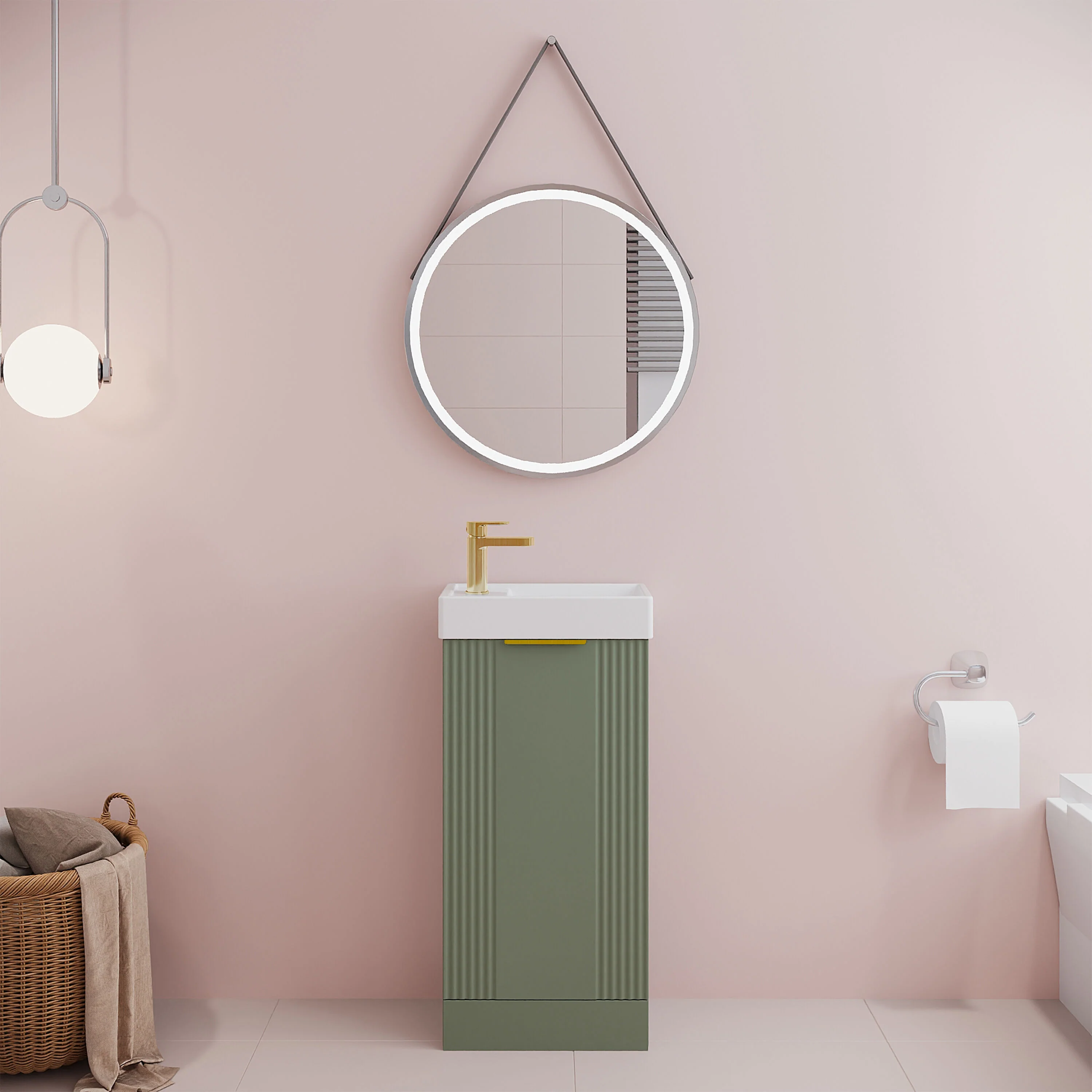 Belvide Retro Floor Standing Bathroom Cloakroom Vanity Basin Unit - 781 x 400 x 222mm - Multiple Colours - Image 23