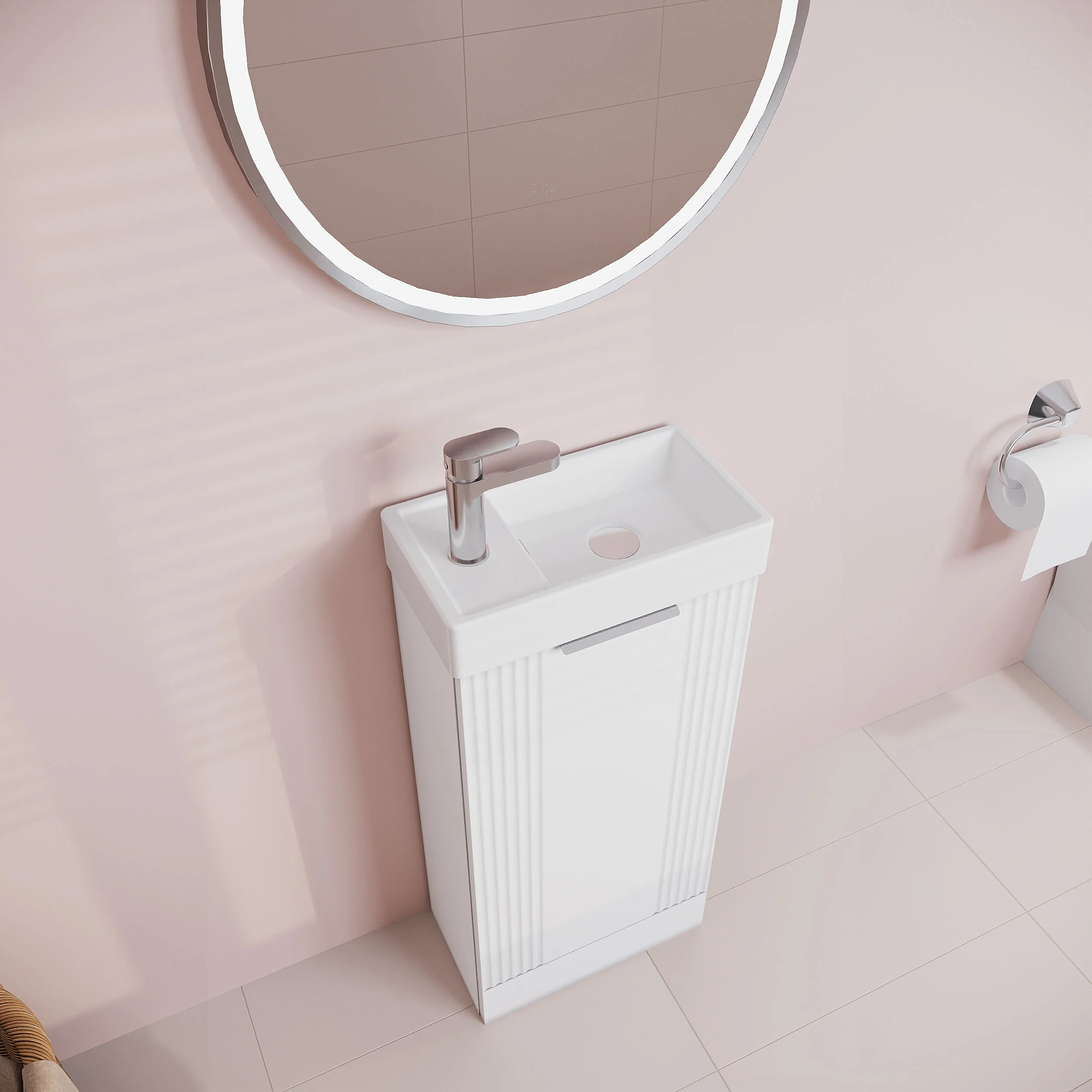 Belvide Retro Floor Standing Bathroom Cloakroom Vanity Basin Unit - 781 x 400 x 222mm - Multiple Colours - Image 24