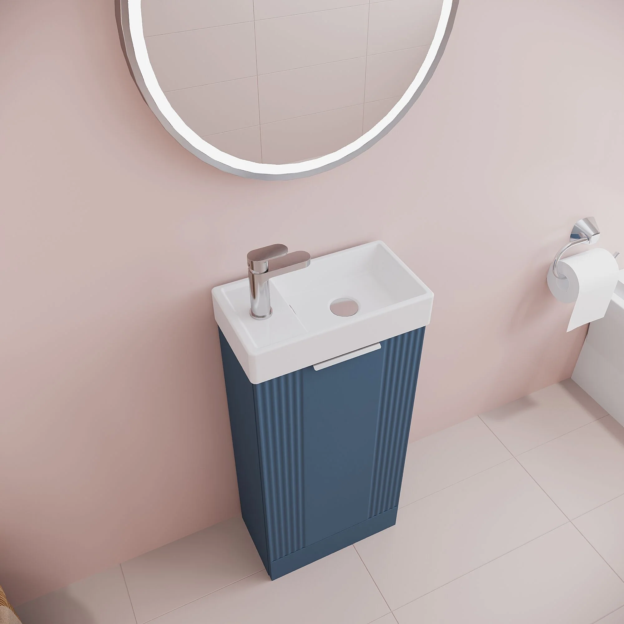 Belvide Retro Floor Standing Bathroom Cloakroom Vanity Basin Unit - 781 x 400 x 222mm - Multiple Colours - Image 33