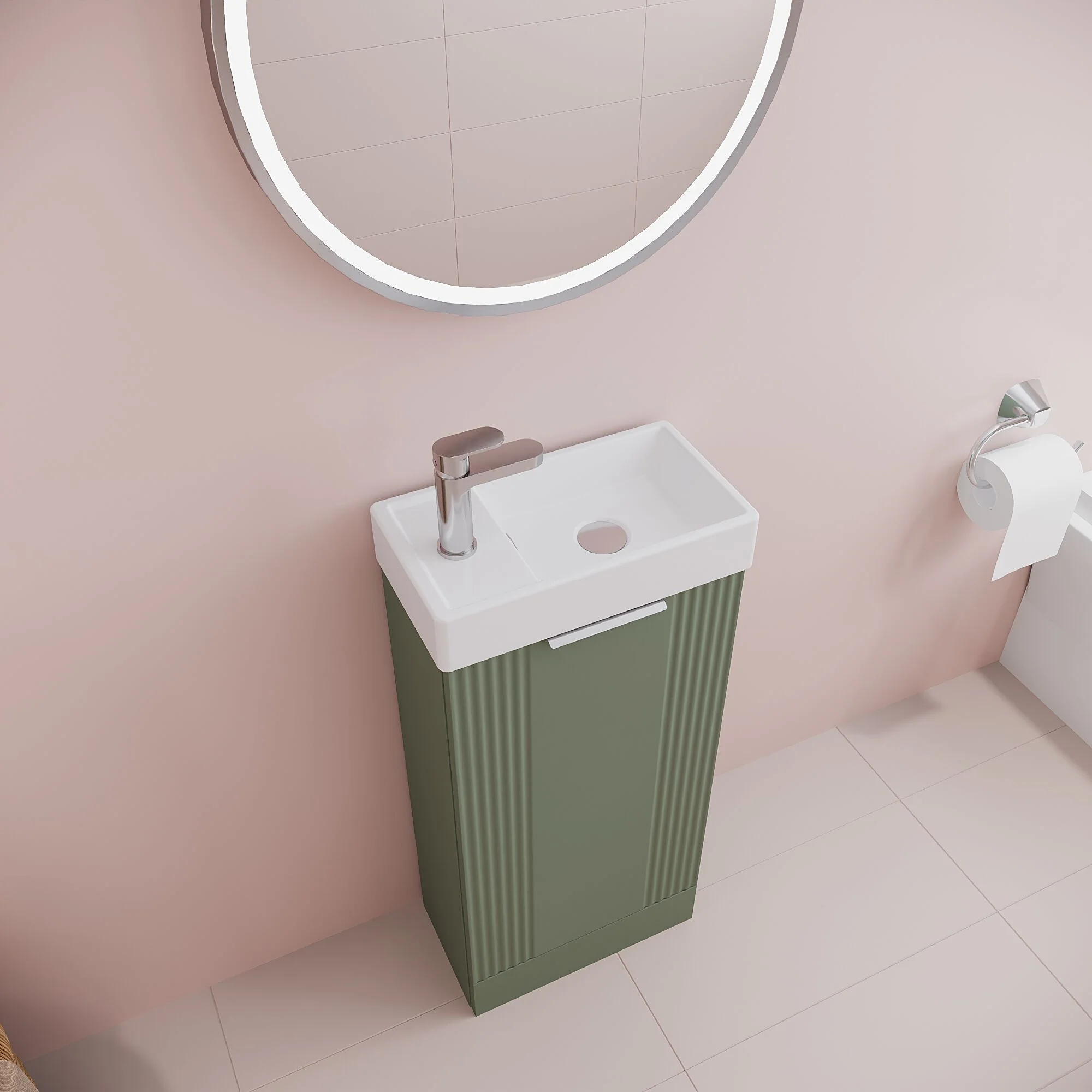 Belvide Retro Floor Standing Bathroom Cloakroom Vanity Basin Unit - 781 x 400 x 222mm - Multiple Colours - Image 36