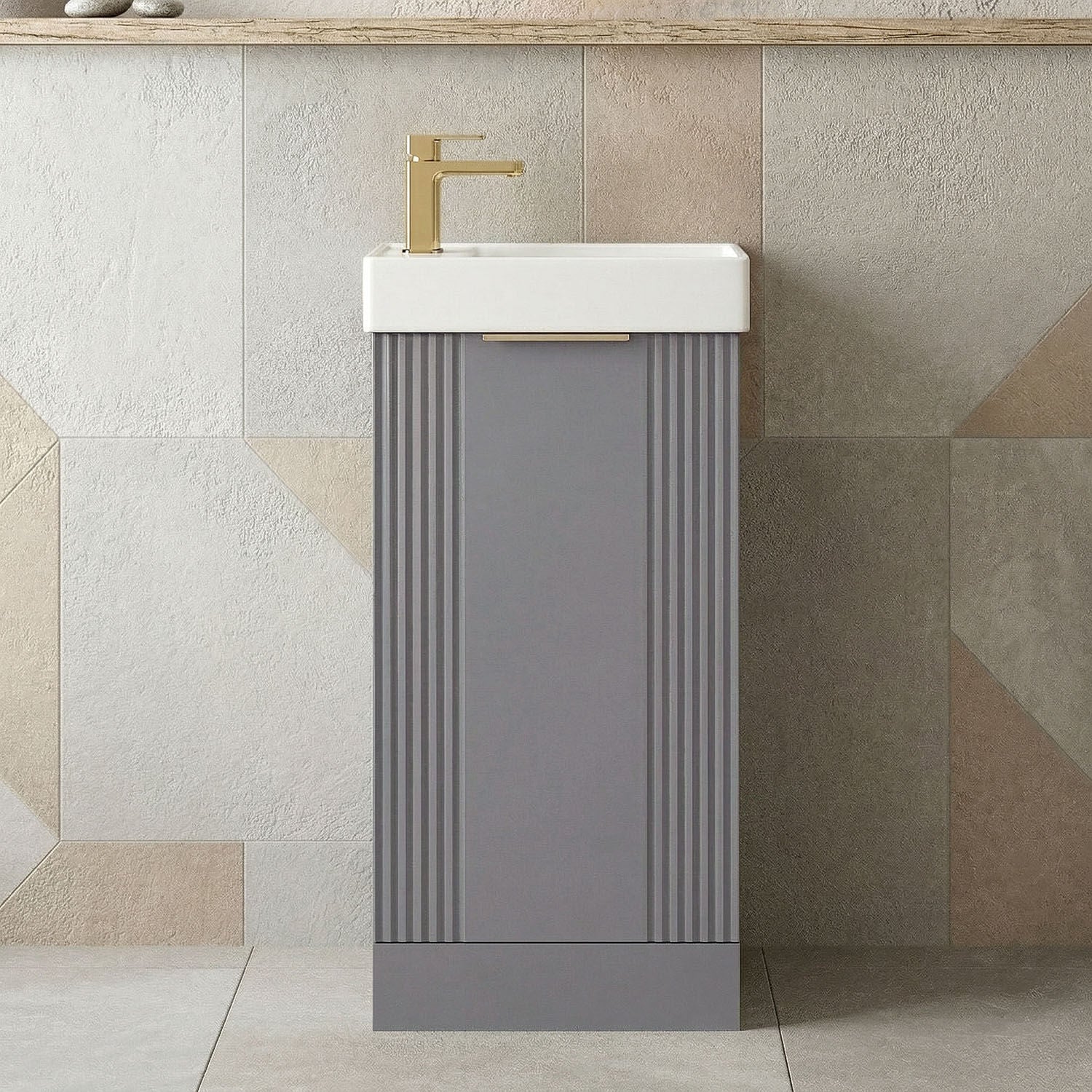 Belvide Retro Floor Standing Bathroom Cloakroom Vanity Basin Unit - 781 x 400 x 222mm - Multiple Colours - Image 4