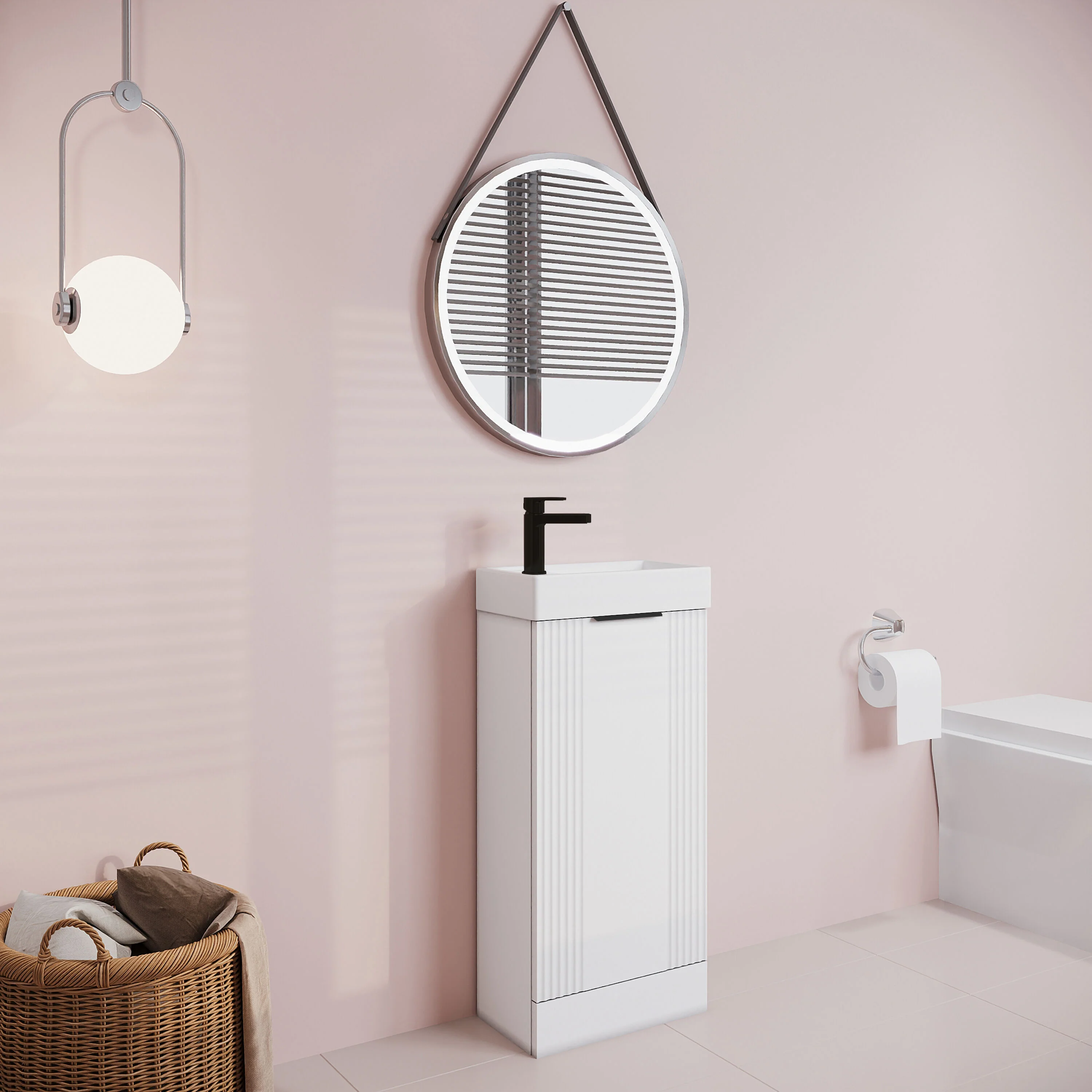 Belvide Retro Floor Standing Bathroom Cloakroom Vanity Basin Unit - 781 x 400 x 222mm - Multiple Colours - Image 40