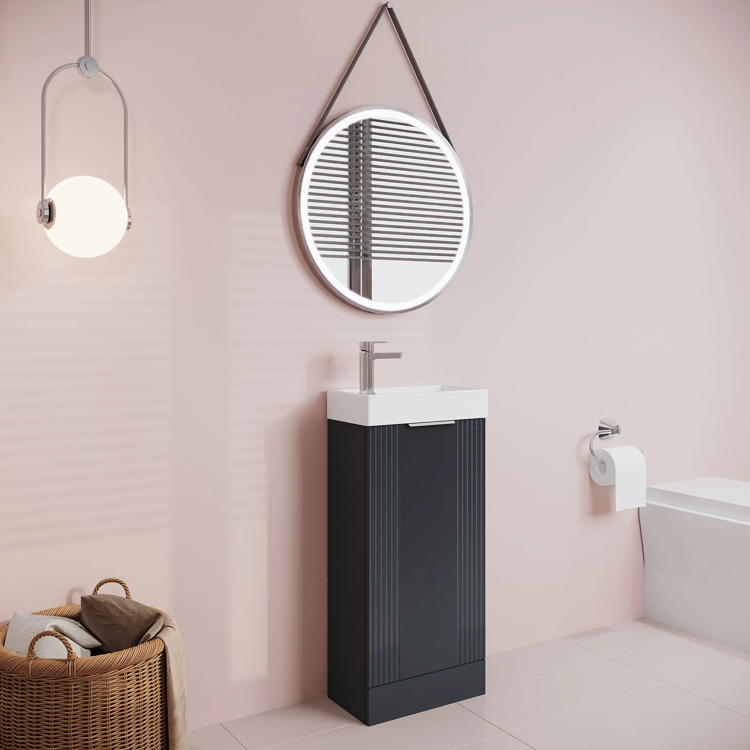 Belvide Retro Floor Standing Bathroom Cloakroom Vanity Basin Unit - 781 x 400 x 222mm - Multiple Colours - Image 42
