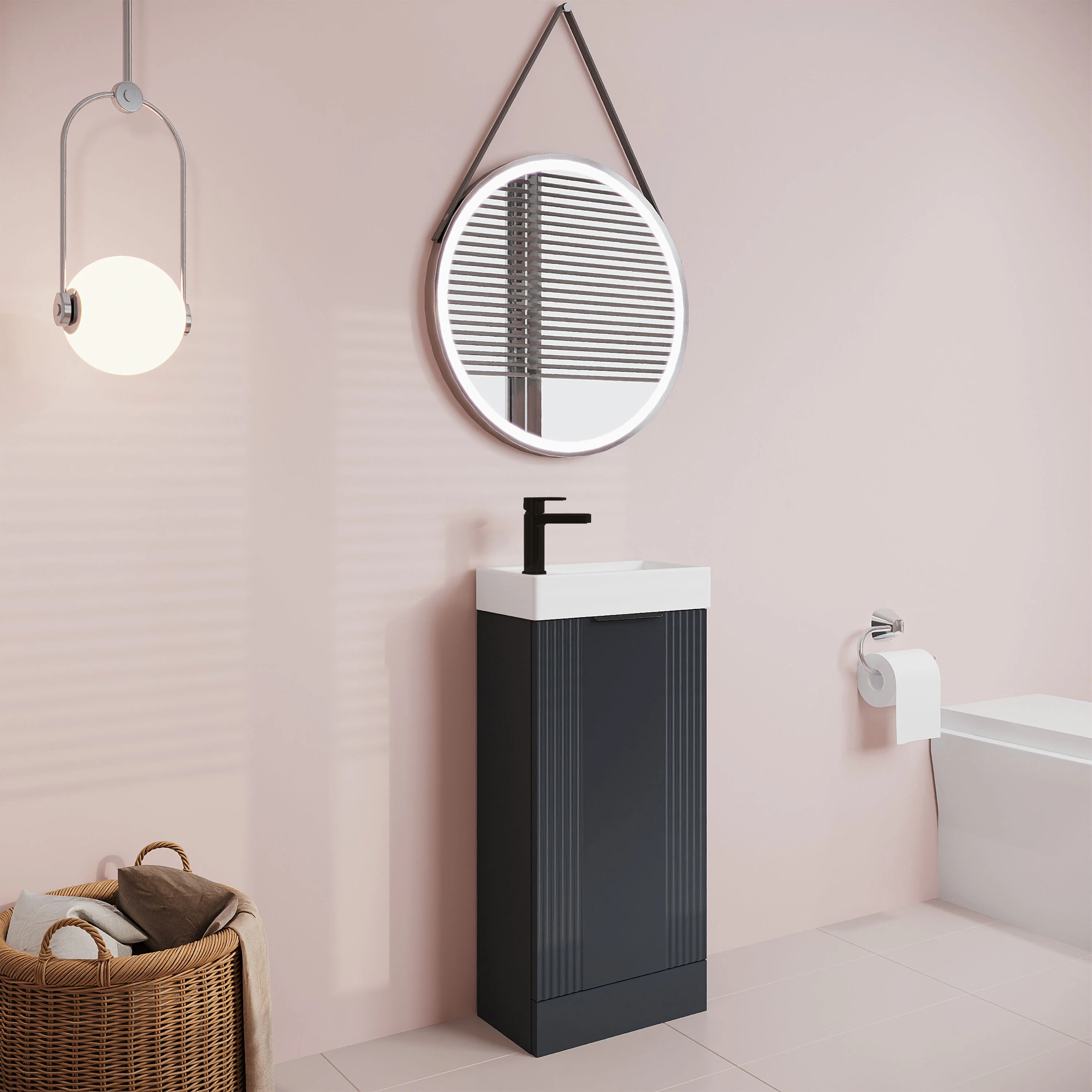 Belvide Retro Floor Standing Bathroom Cloakroom Vanity Basin Unit - 781 x 400 x 222mm - Multiple Colours - Image 43