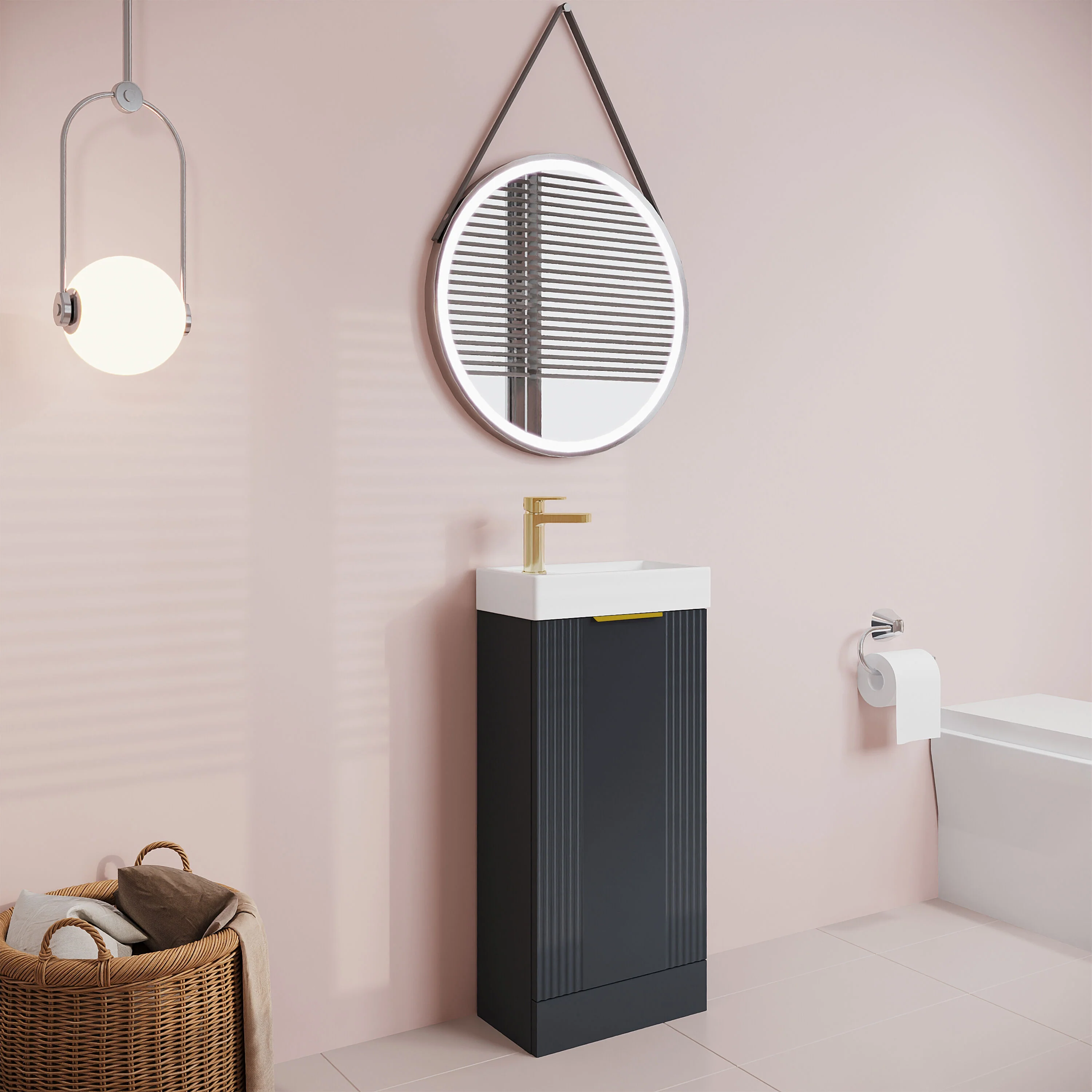Belvide Retro Floor Standing Bathroom Cloakroom Vanity Basin Unit - 781 x 400 x 222mm - Multiple Colours - Image 44