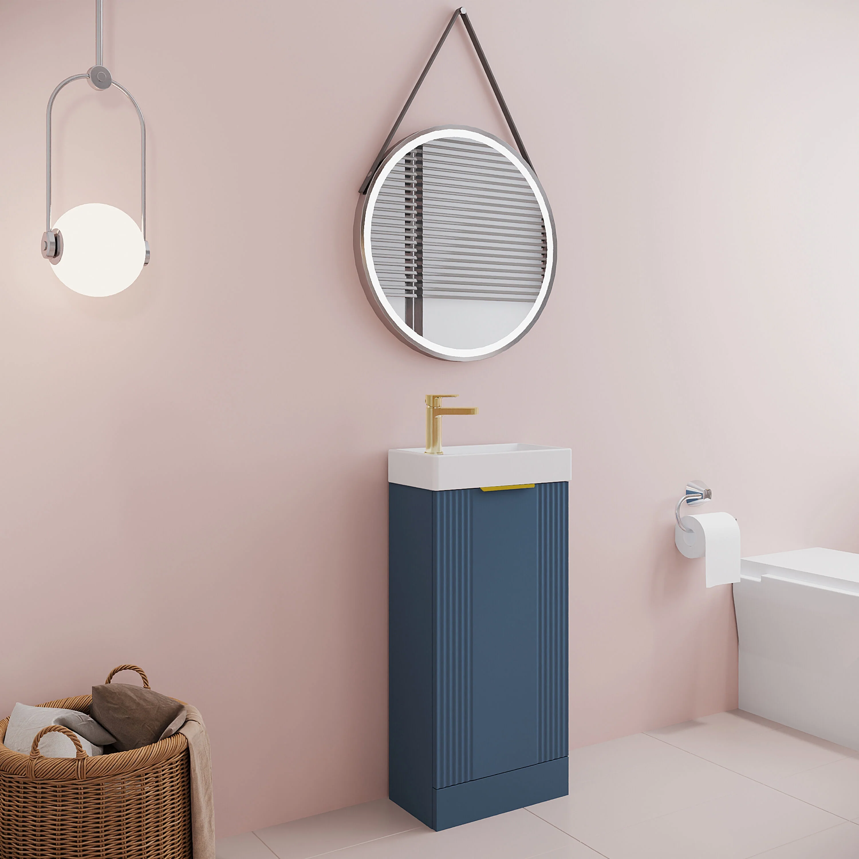 Belvide Retro Floor Standing Bathroom Cloakroom Vanity Basin Unit - 781 x 400 x 222mm - Multiple Colours - Image 50
