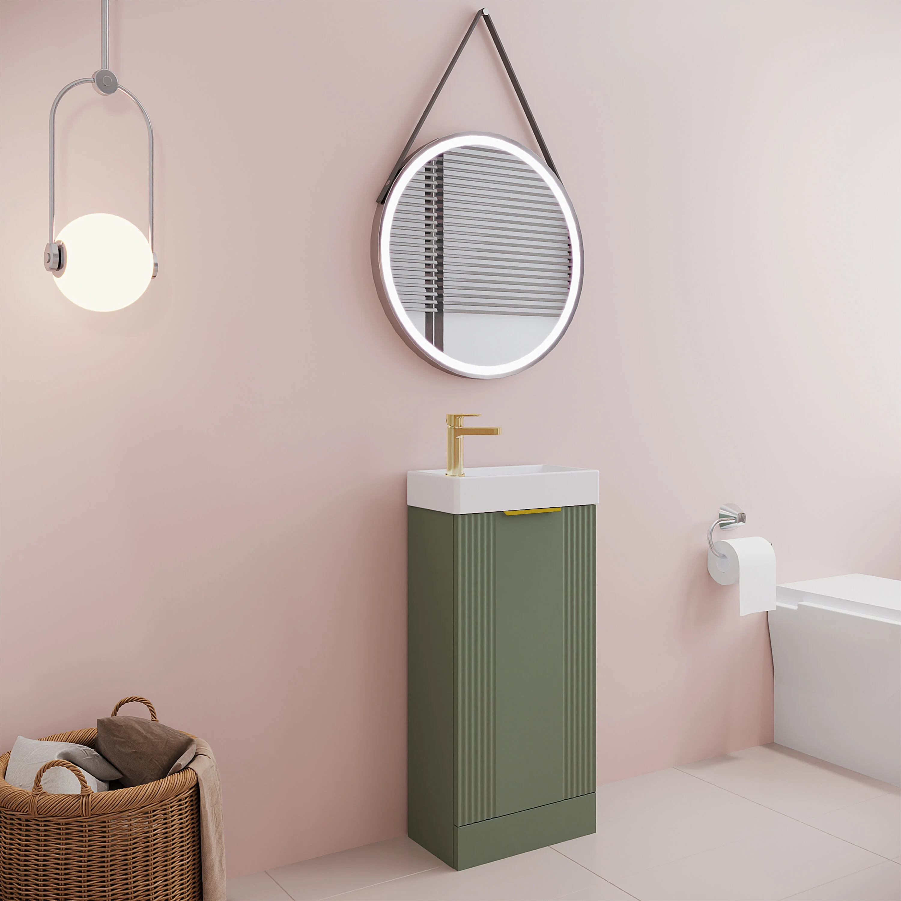 Belvide Retro Floor Standing Bathroom Cloakroom Vanity Basin Unit - 781 x 400 x 222mm - Multiple Colours - Image 53
