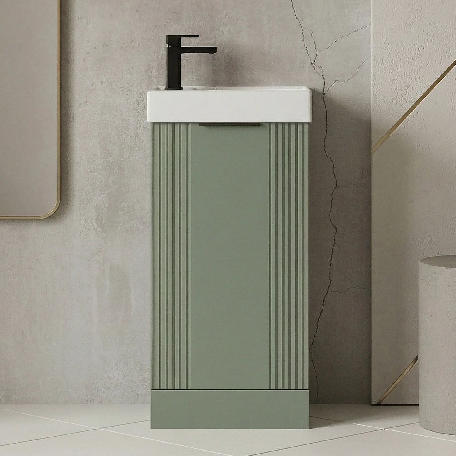 Belvide Retro Floor Standing Bathroom Cloakroom Vanity Basin Unit - 781 x 400 x 222mm - Multiple Colours - Image 7