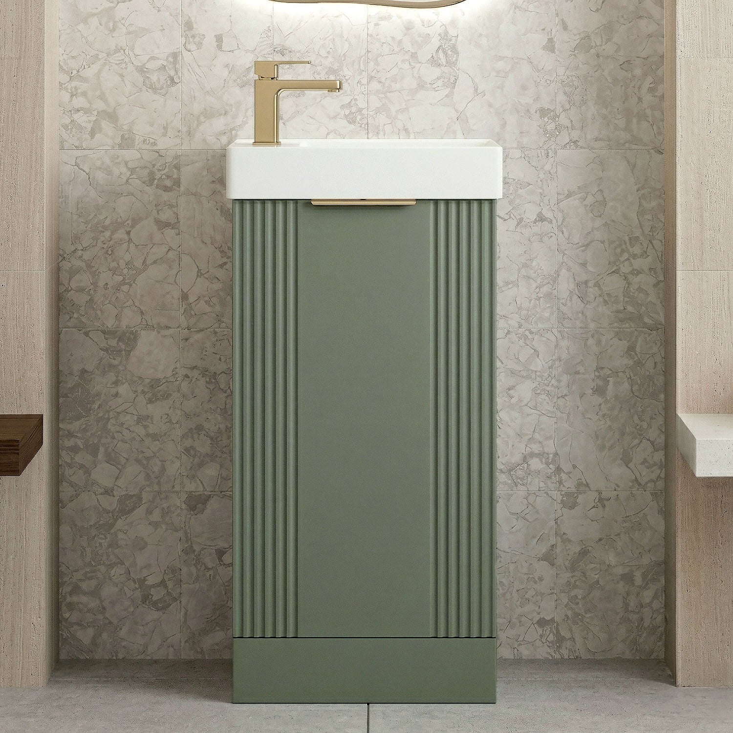 Belvide Retro Floor Standing Bathroom Cloakroom Vanity Basin Unit - 781 x 400 x 222mm - Multiple Colours - Image 8