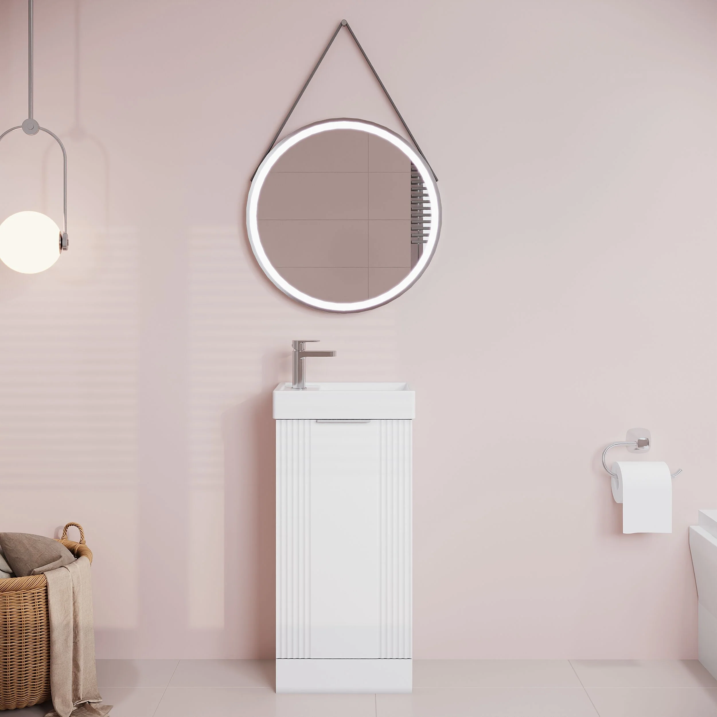 Belvide Retro Floor Standing Bathroom Cloakroom Vanity Basin Unit - 781 x 400 x 222mm - Multiple Colours - Image 9