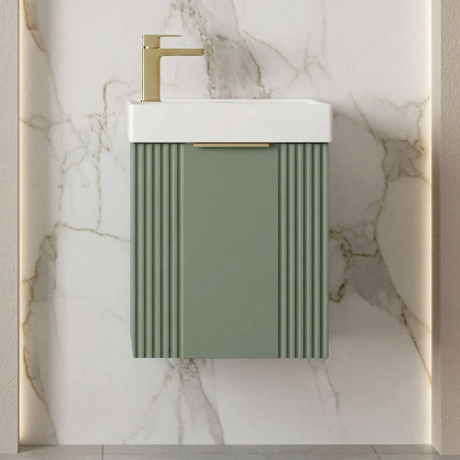 Belvide Retro Wall Hung Bathroom Cloakroom Vanity Basin Unit 438 x 400 x 222mm - Multiple Colours - Image 10