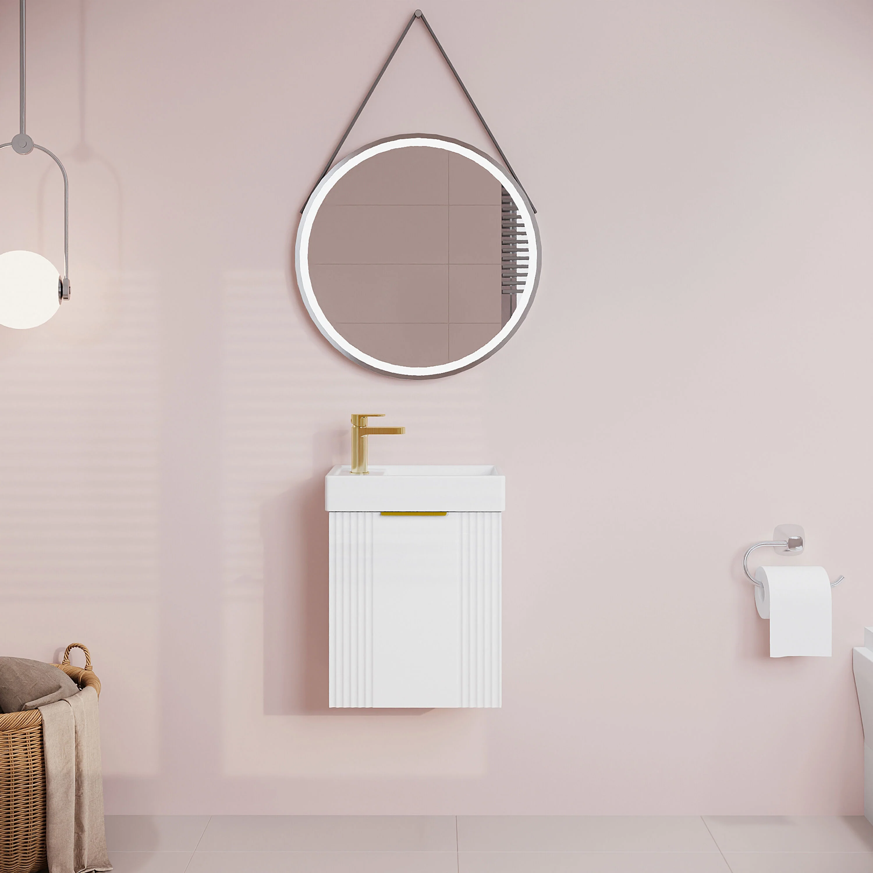 Belvide Retro Wall Hung Bathroom Cloakroom Vanity Basin Unit 438 x 400 x 222mm - Multiple Colours - Image 16