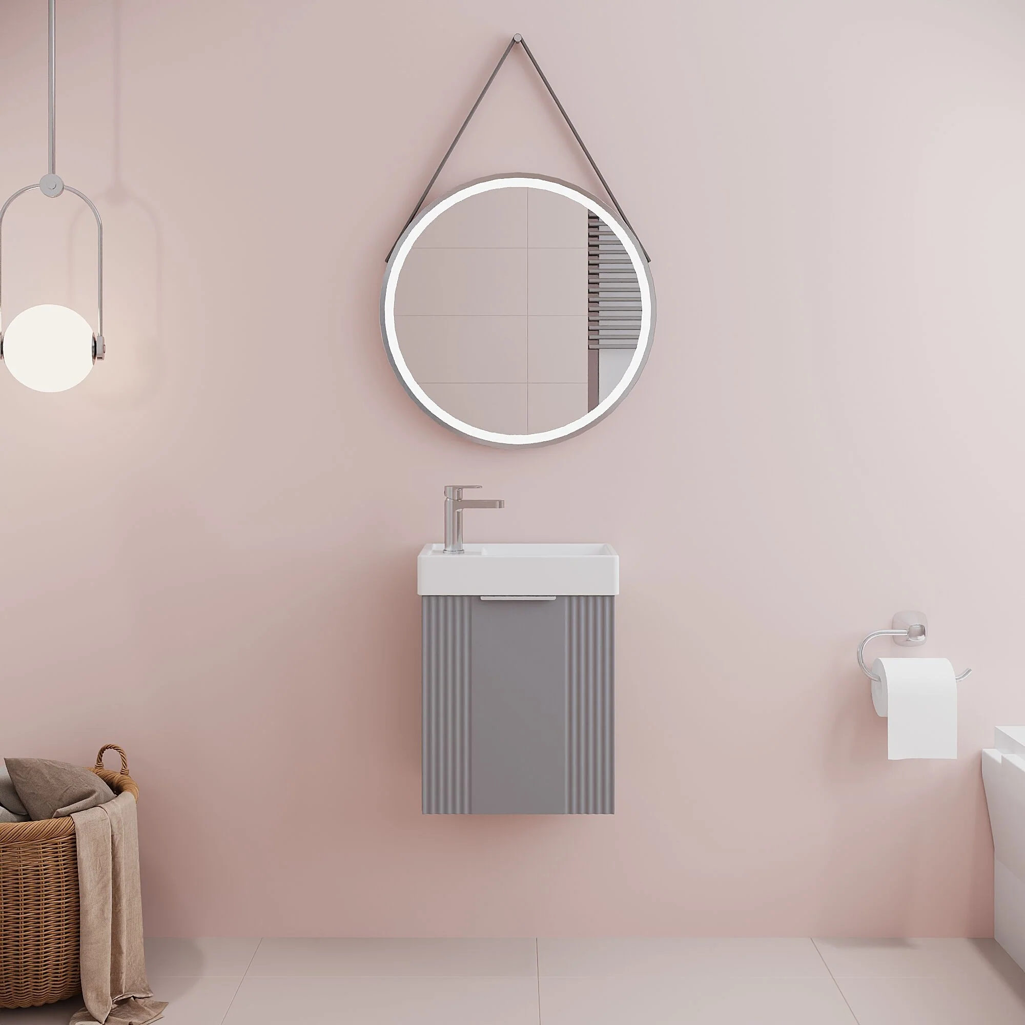 Belvide Retro Wall Hung Bathroom Cloakroom Vanity Basin Unit 438 x 400 x 222mm - Multiple Colours - Image 17