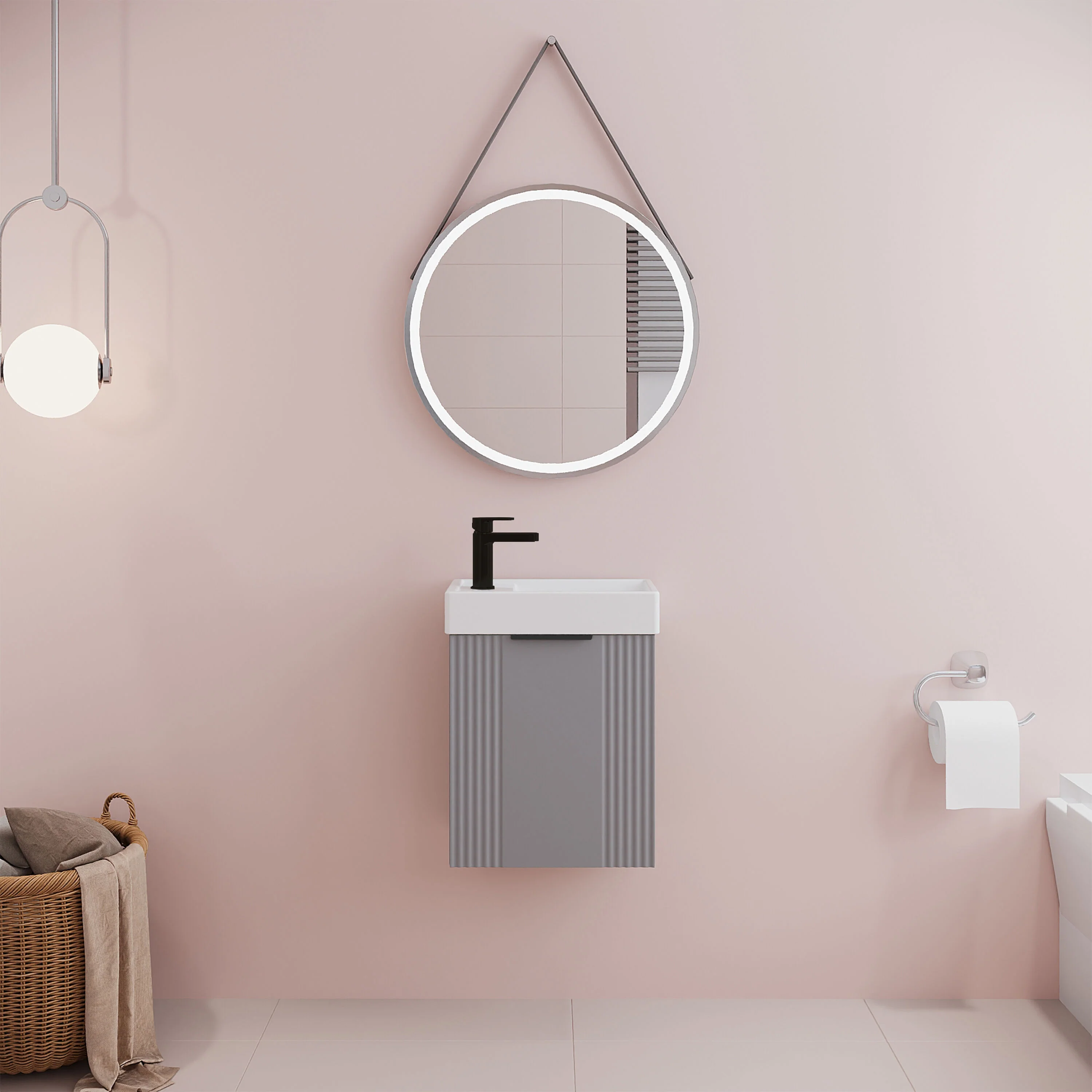 Belvide Retro Wall Hung Bathroom Cloakroom Vanity Basin Unit 438 x 400 x 222mm - Multiple Colours - Image 18