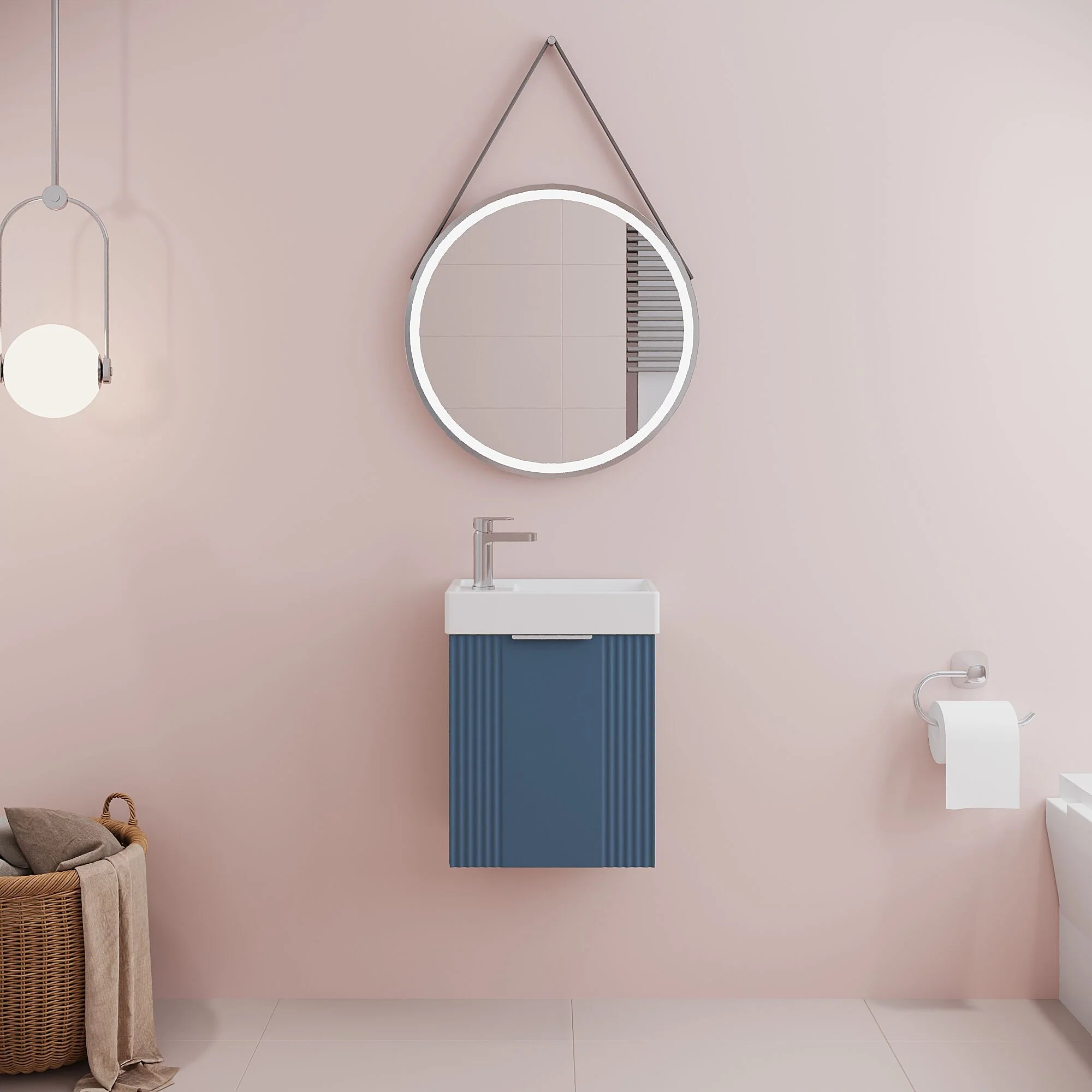 Belvide Retro Wall Hung Bathroom Cloakroom Vanity Basin Unit 438 x 400 x 222mm - Multiple Colours - Image 20