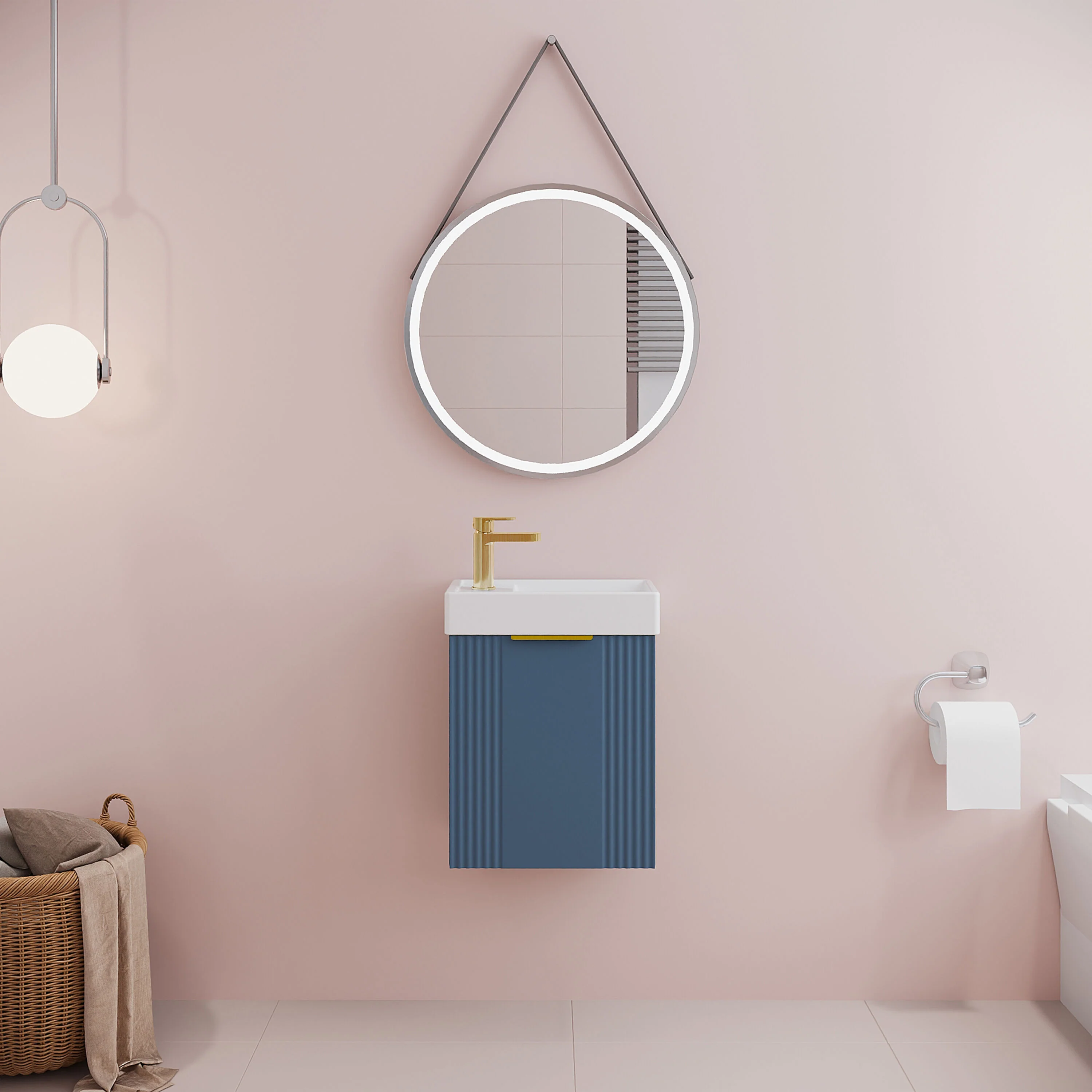 Belvide Retro Wall Hung Bathroom Cloakroom Vanity Basin Unit 438 x 400 x 222mm - Multiple Colours - Image 22