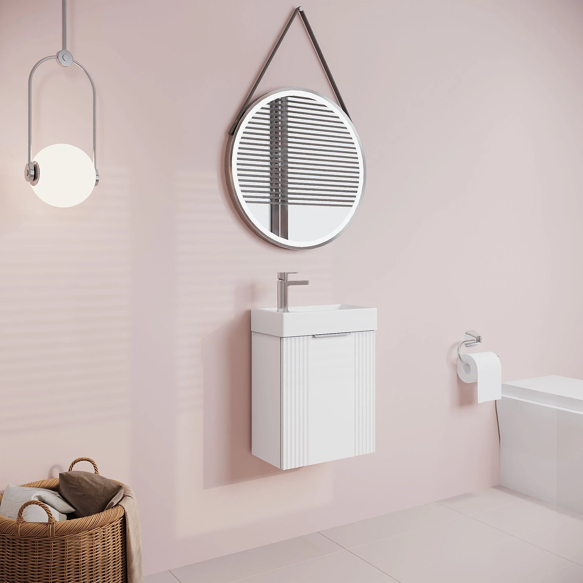 Belvide Retro Wall Hung Bathroom Cloakroom Vanity Basin Unit 438 x 400 x 222mm - Multiple Colours - Image 44