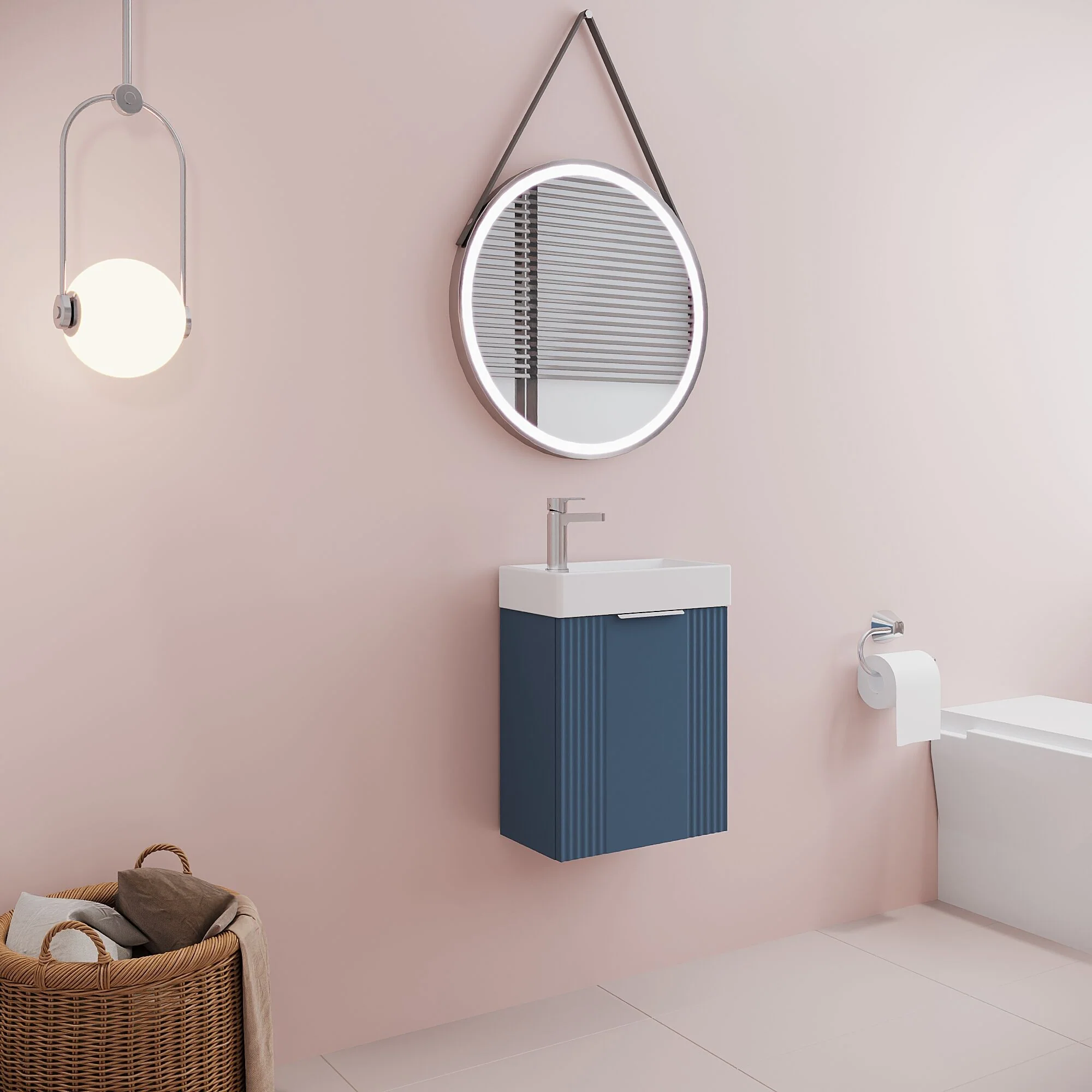 Belvide Retro Wall Hung Bathroom Cloakroom Vanity Basin Unit 438 x 400 x 222mm - Multiple Colours - Image 50