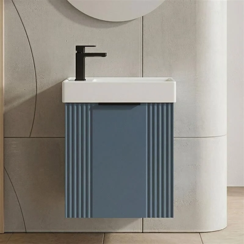 Belvide Retro Wall Hung Bathroom Cloakroom Vanity Basin Unit 438 x 400 x 222mm - Multiple Colours - Image 8