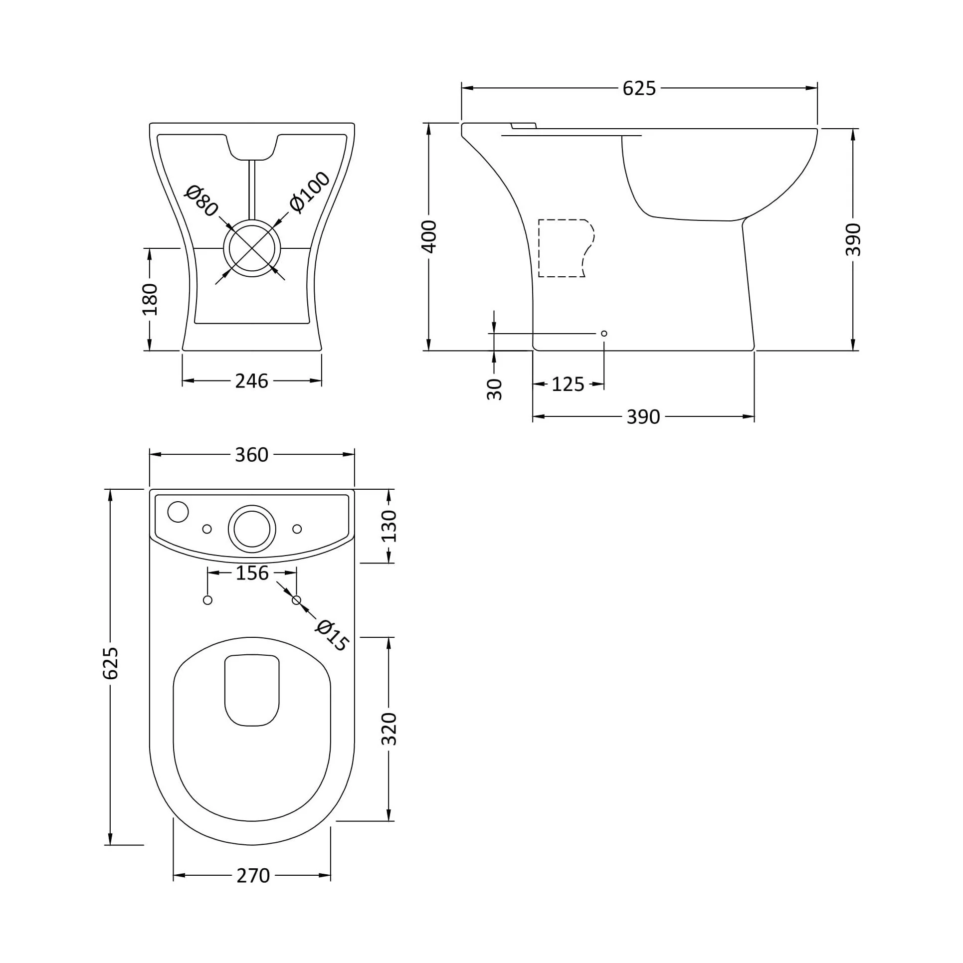 Newborough Ceramic Bathroom Bundle: Compact or Close-Coupled Toilet Pan, Cistern & Soft-Close Seat and 560mm 1-Tap-Hole Basin with Full Pedestal - Image 5