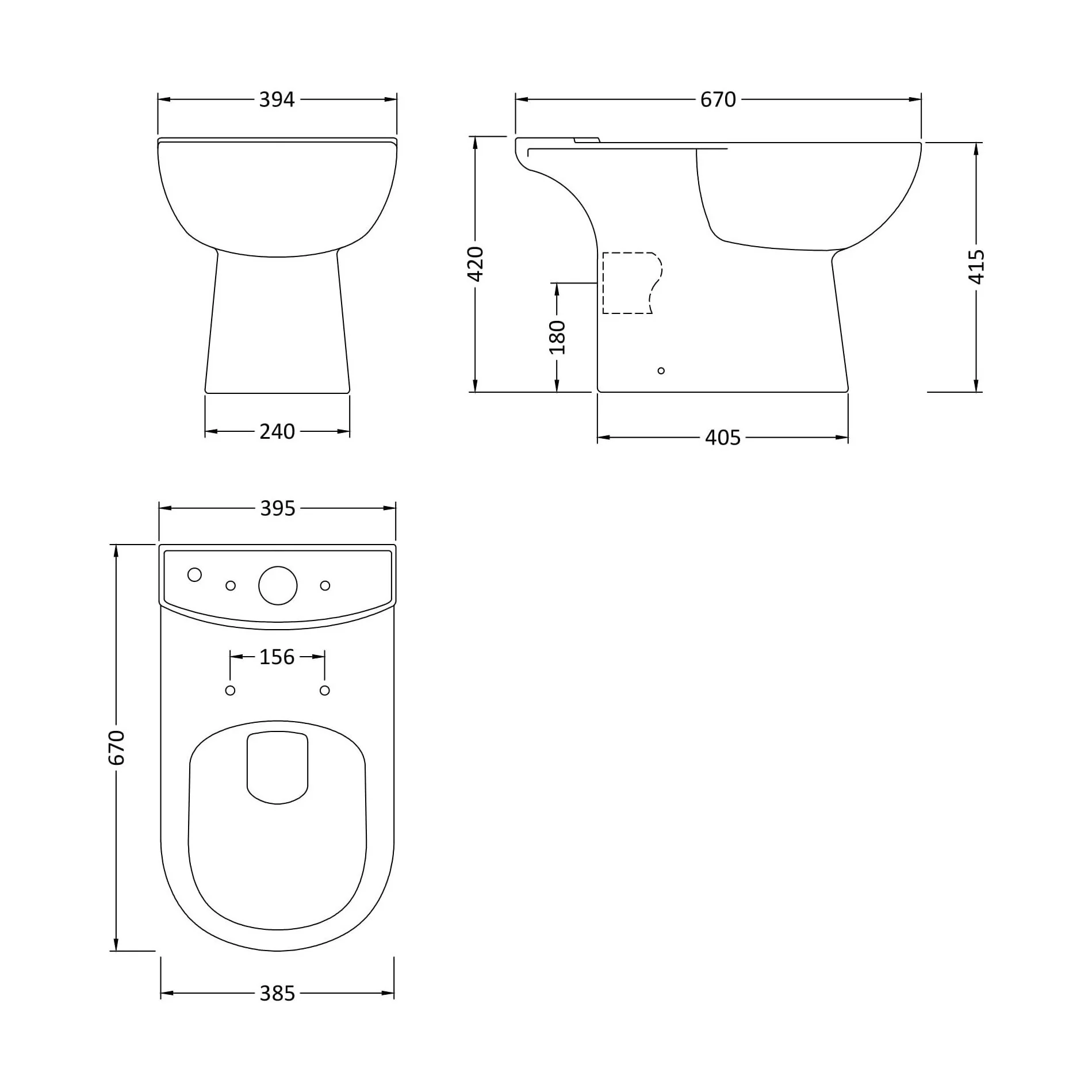 Newborough Ceramic Bathroom Bundle: Compact or Close-Coupled Toilet Pan, Cistern & Soft-Close Seat and 560mm 1-Tap-Hole Basin with Full Pedestal - Image 6