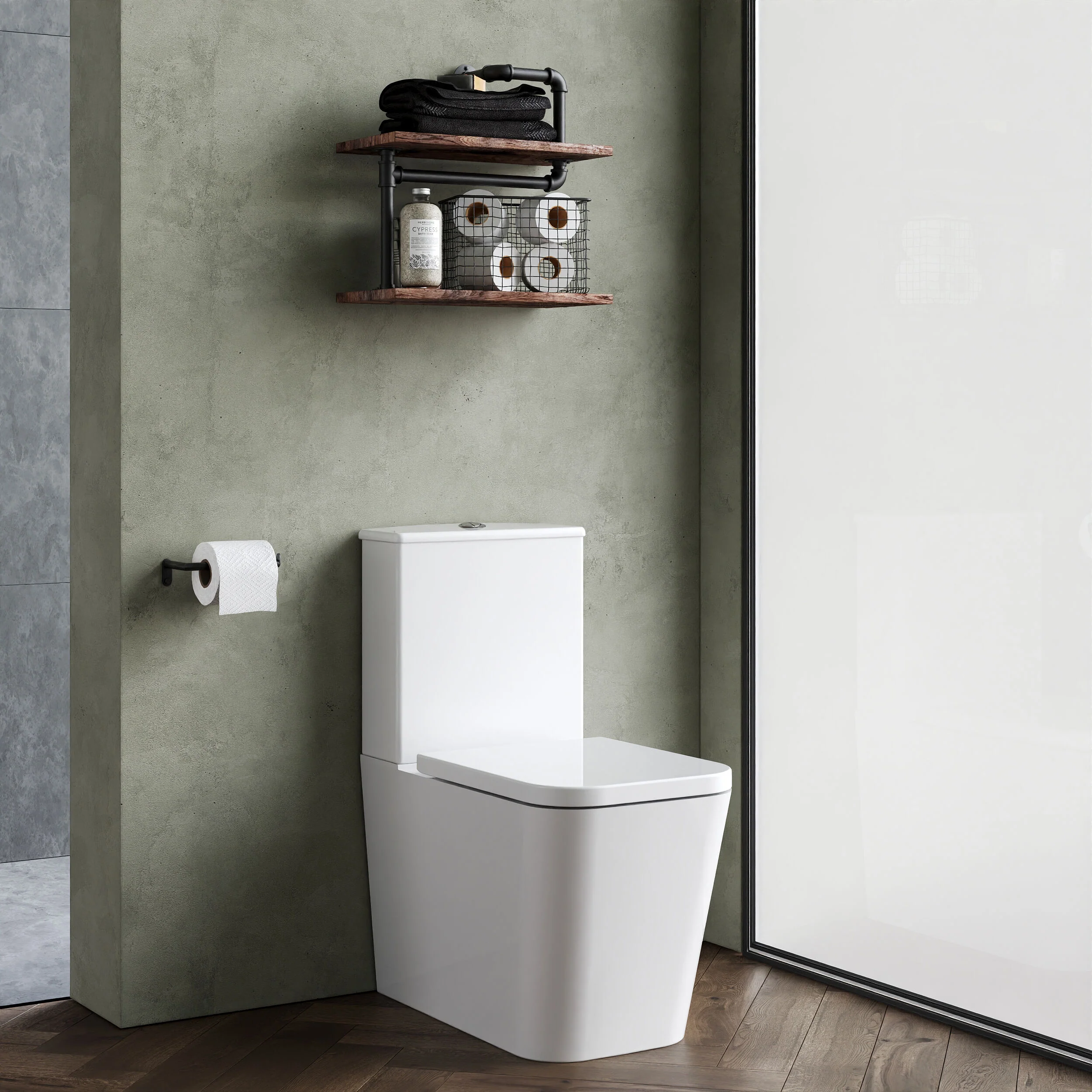 Hilderstone Modern Close-Coupled Rimless Toilet with Soft Close Seat - Image 4