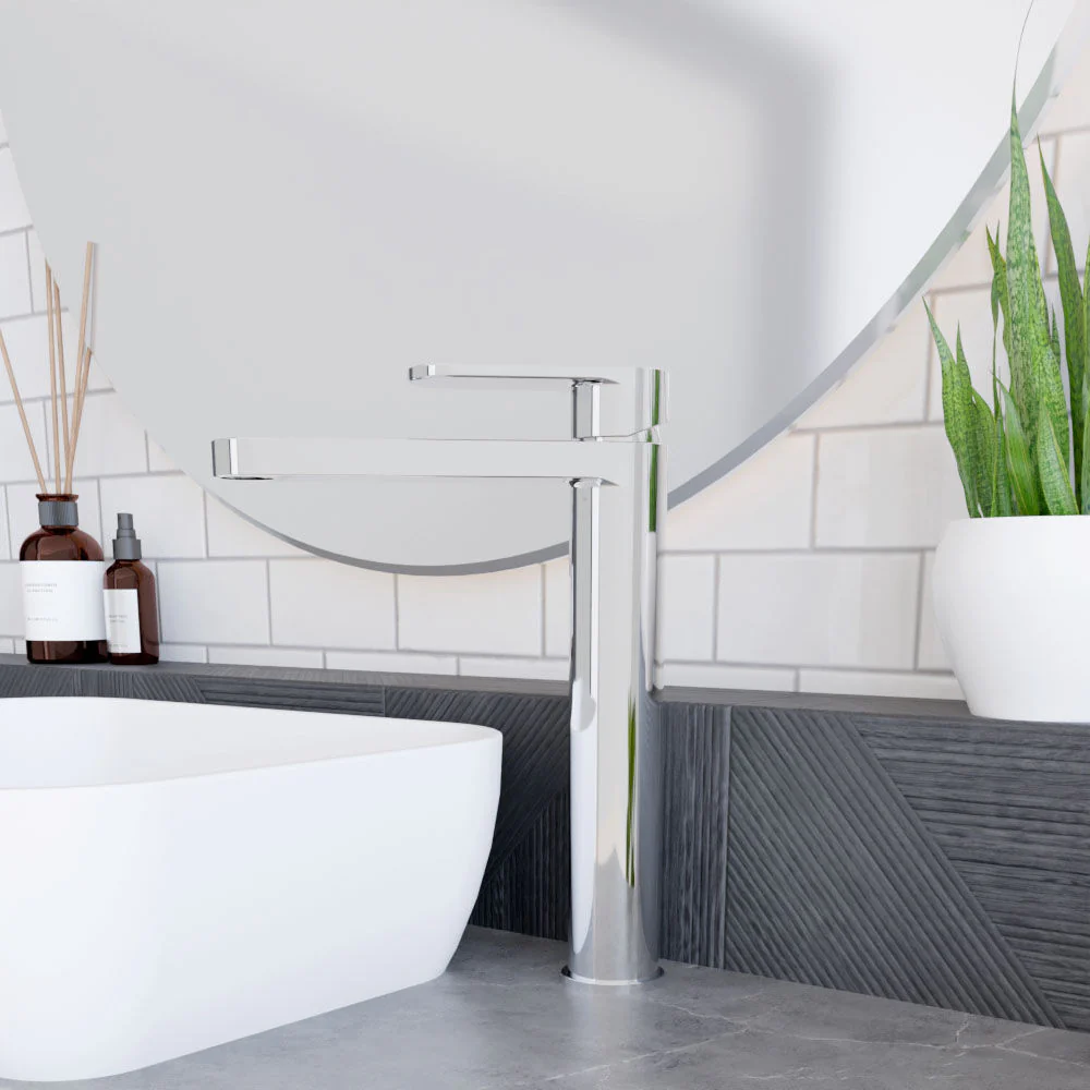 Enville Round High Rise Mono Basin Mixer Tap - 290 x 57 x 187mm - Choice of Finish - Image 13