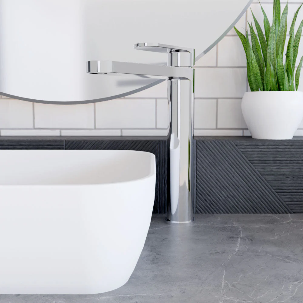 Enville Round High Rise Mono Basin Mixer Tap - 290 x 57 x 187mm - Choice of Finish - Image 3