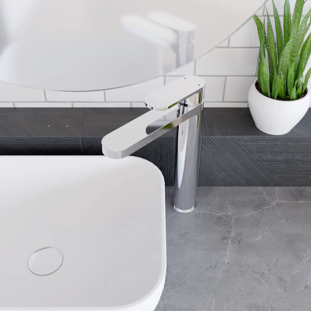 Enville Round High Rise Mono Basin Mixer Tap - 290 x 57 x 187mm - Choice of Finish - Image 8