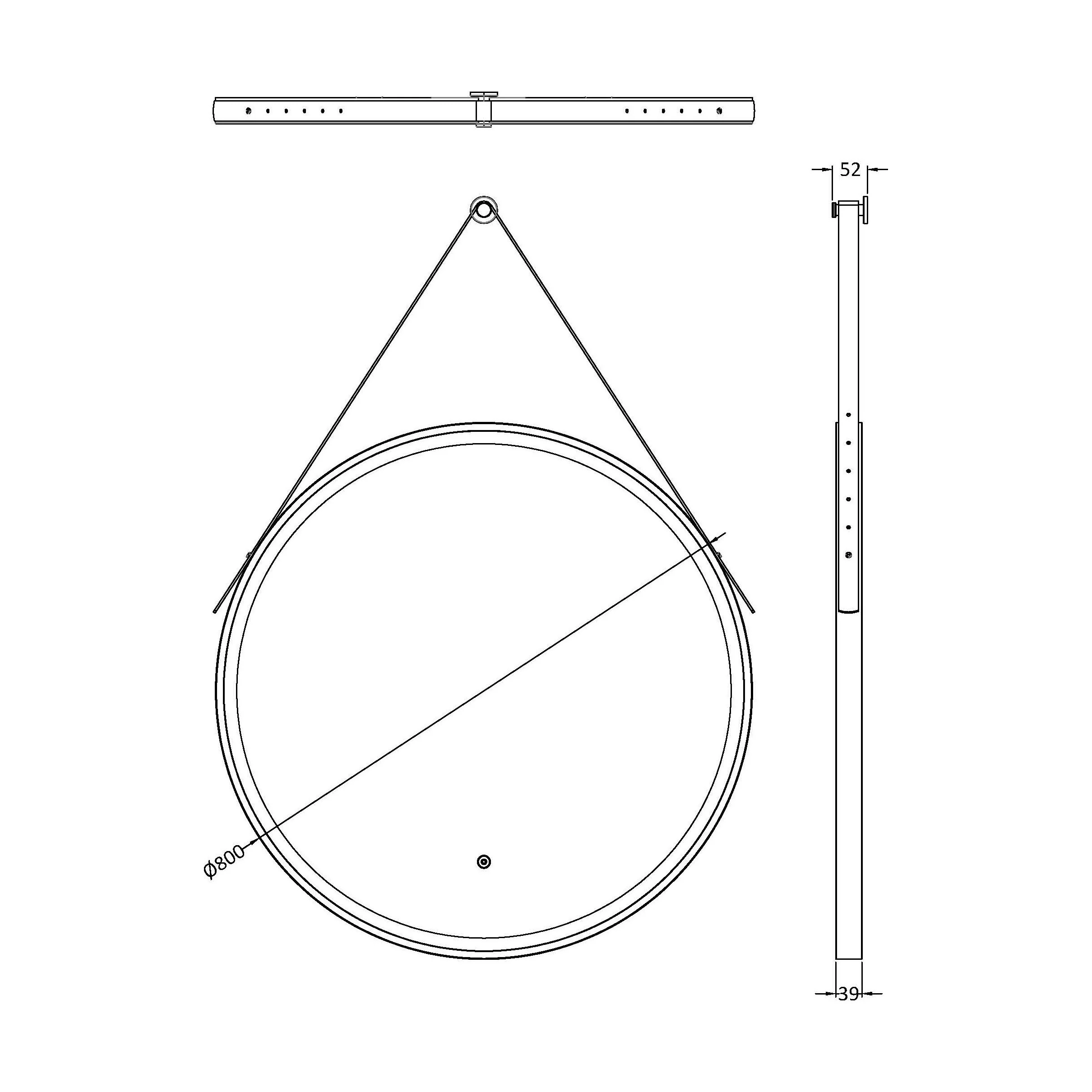 Quixhill Round LED Illuminated Touch Sensor Framed Mirror with Demister & Strap - Choice of Colour and Size - Image 20