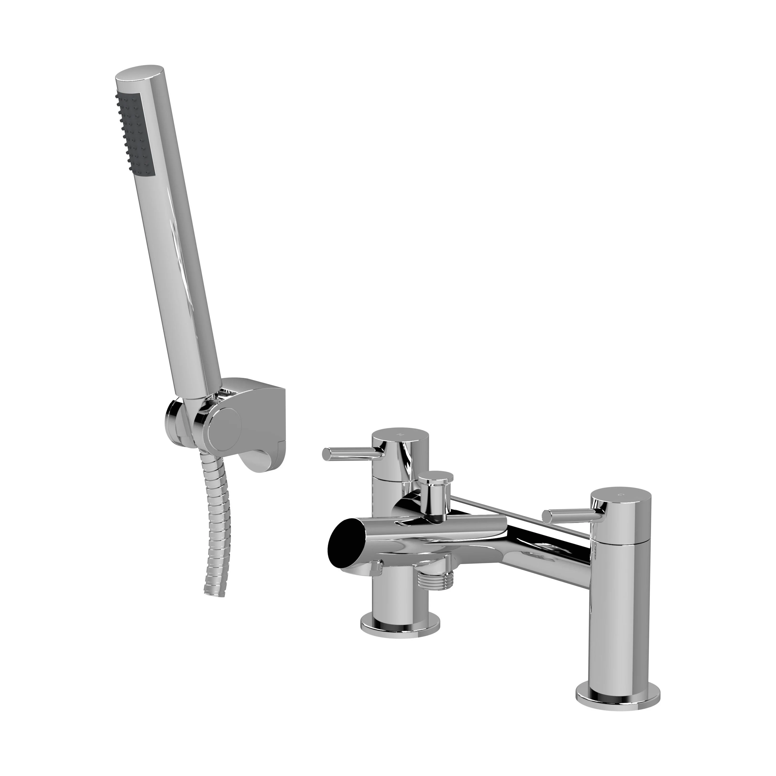 Wetley Round Minimalist Bath Shower Mixer Tap with Shower Kit - Choice of Finish - Image 7