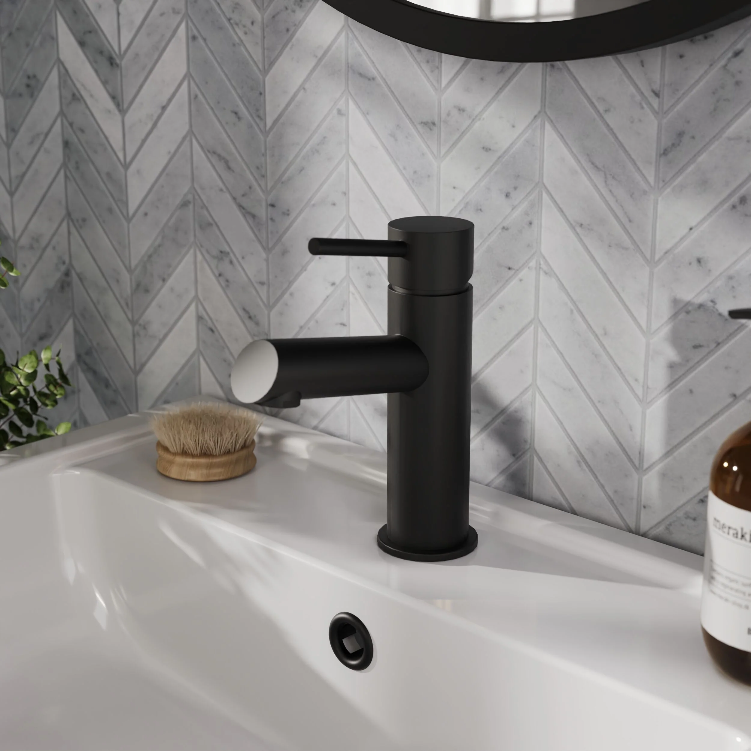 Wetley Minimalist Round Mono Basin Mixer Tap & Push Button Waste - Choice of Finish - Image 5