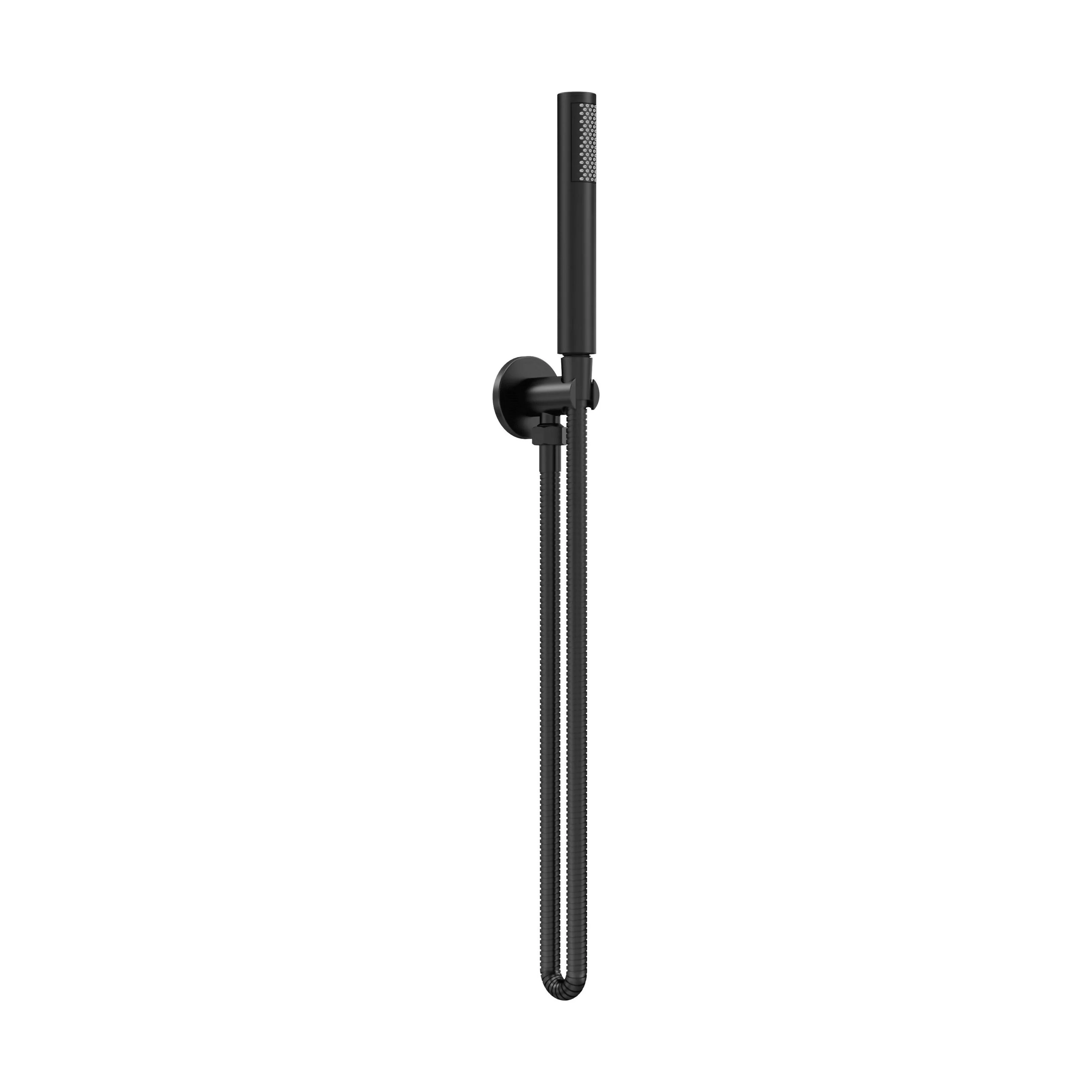 Consall Round Shower Handset with Bracket and Outlet Elbow, 1230 x 30 x 55mm, Choice of Finish - Image 2