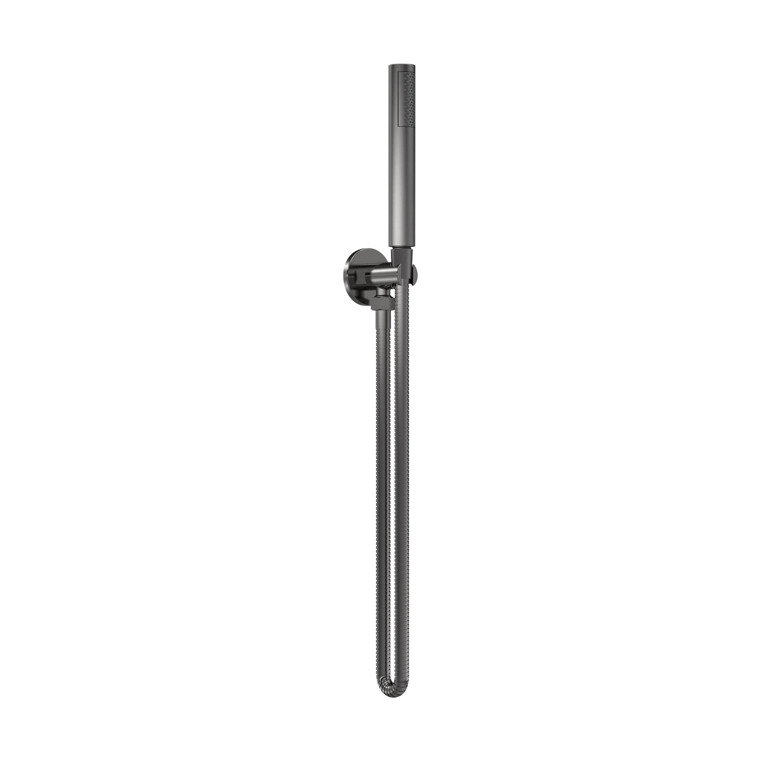 Consall Round Shower Handset with Bracket and Outlet Elbow, 1230 x 30 x 55mm, Choice of Finish - Image 3