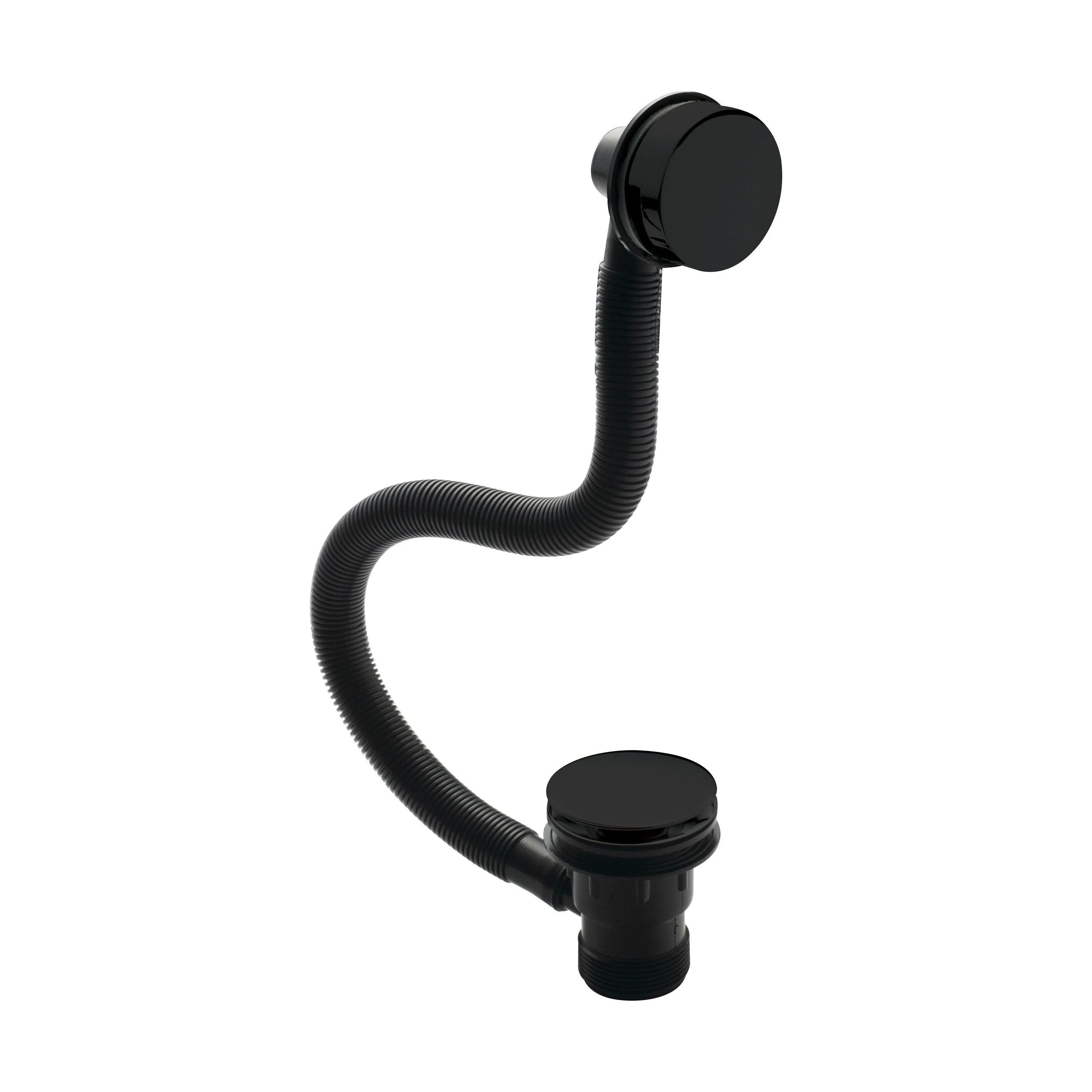 Round Push Button Bath Waste - 70 x 70mm - Black