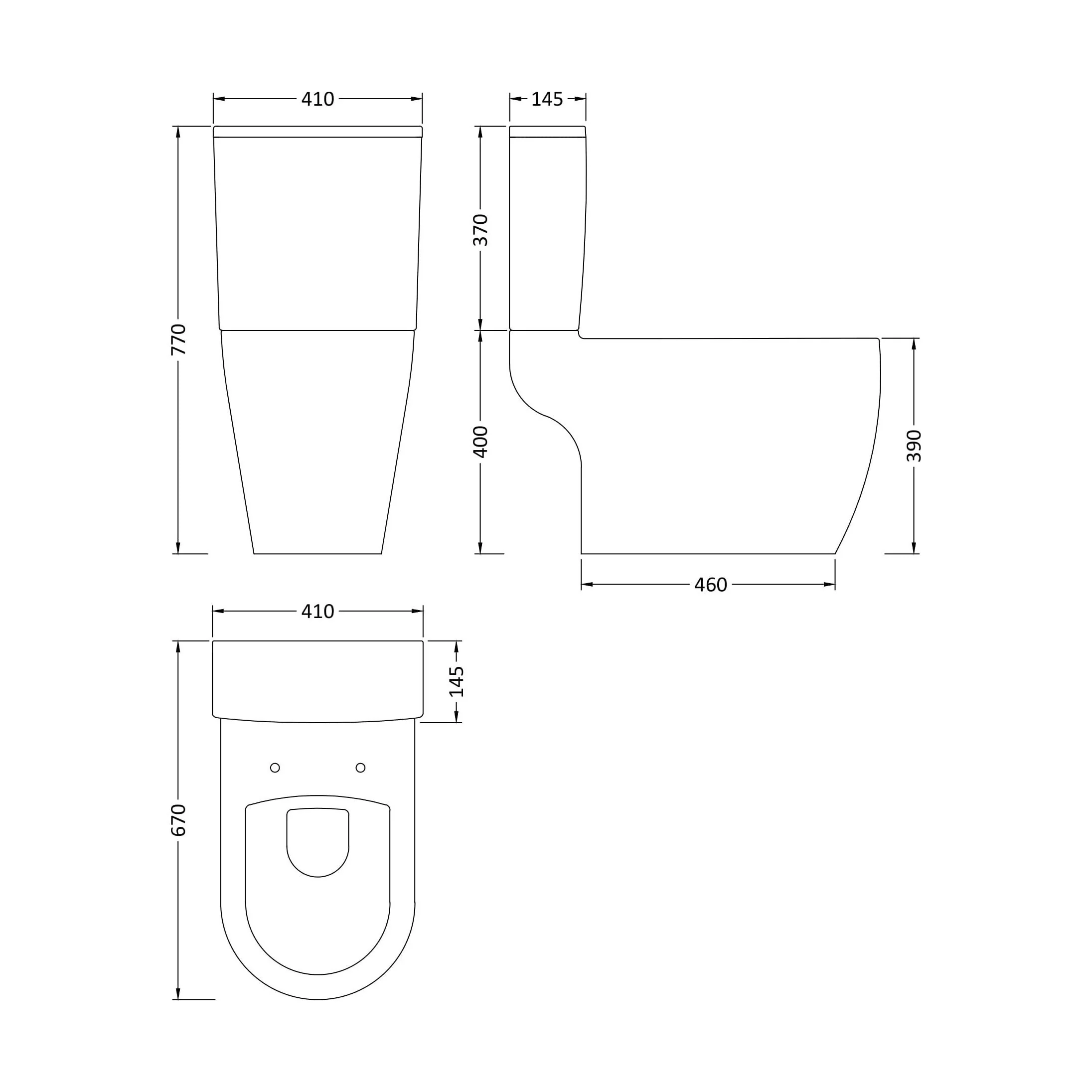 Dilhorne Round Semi Flush to Wall Toilet with Soft Close Seat - Image 6