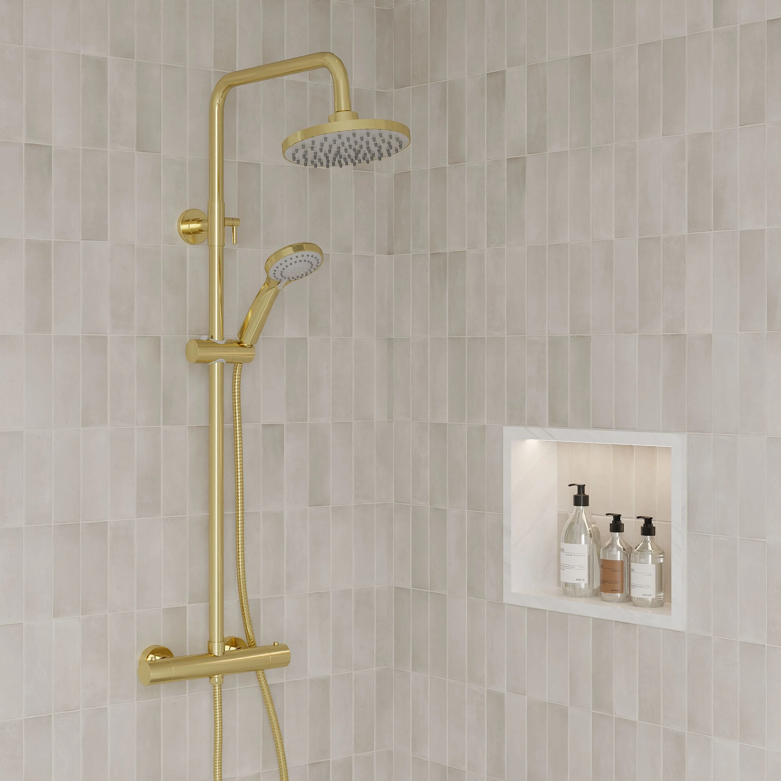 Consall Round Thermostatic Shower Kit with Fixed Head & Adjustable Handset - Multiple Colours Available - Image 10