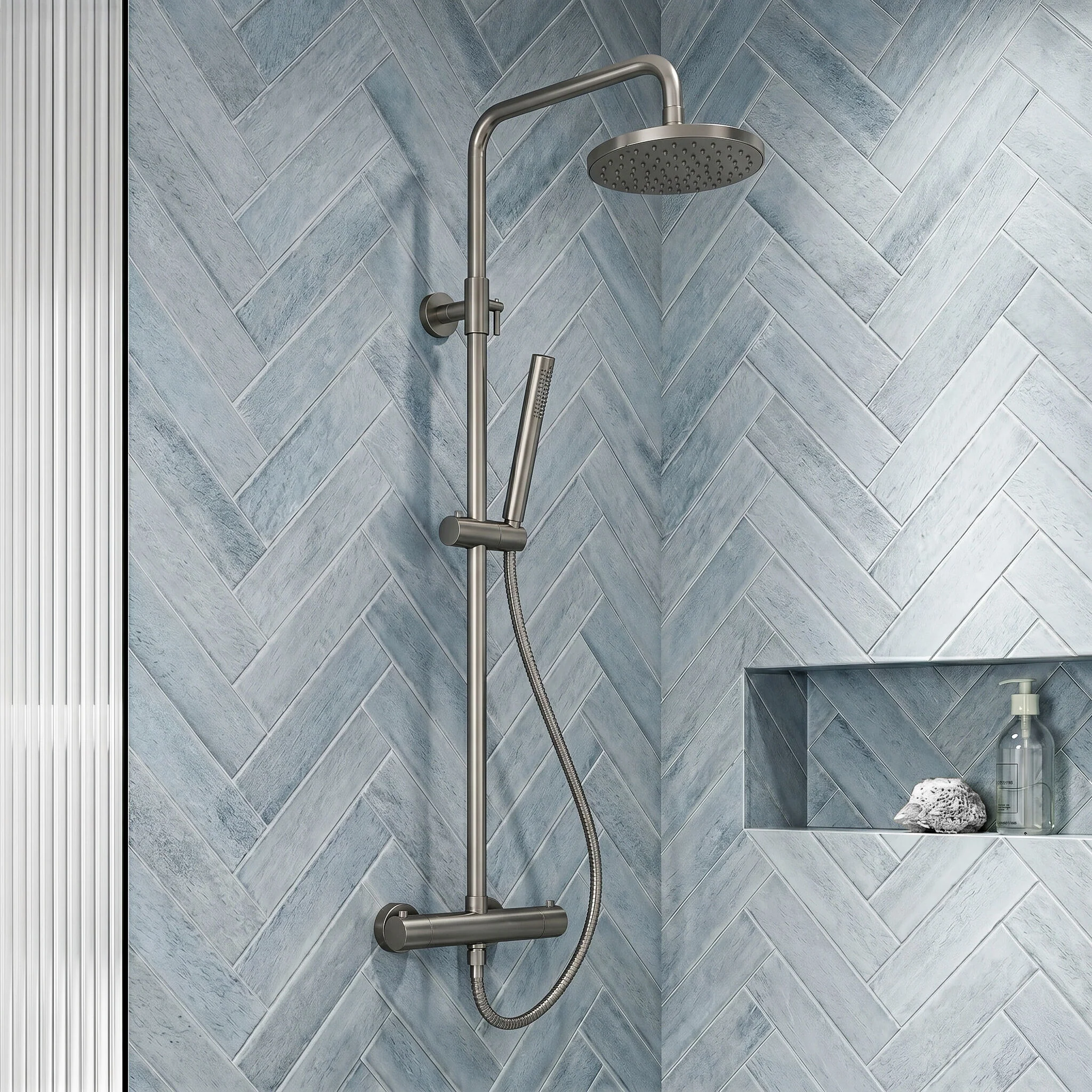 Consall Round Thermostatic Shower Kit with Fixed Head & Adjustable Handset - Multiple Colours Available - Image 3