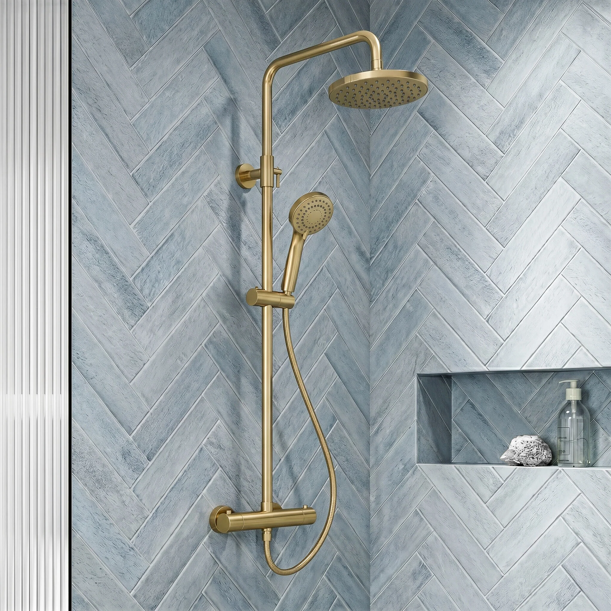 Consall Round Thermostatic Shower Kit with Fixed Head & Adjustable Handset - Multiple Colours Available - Image 4