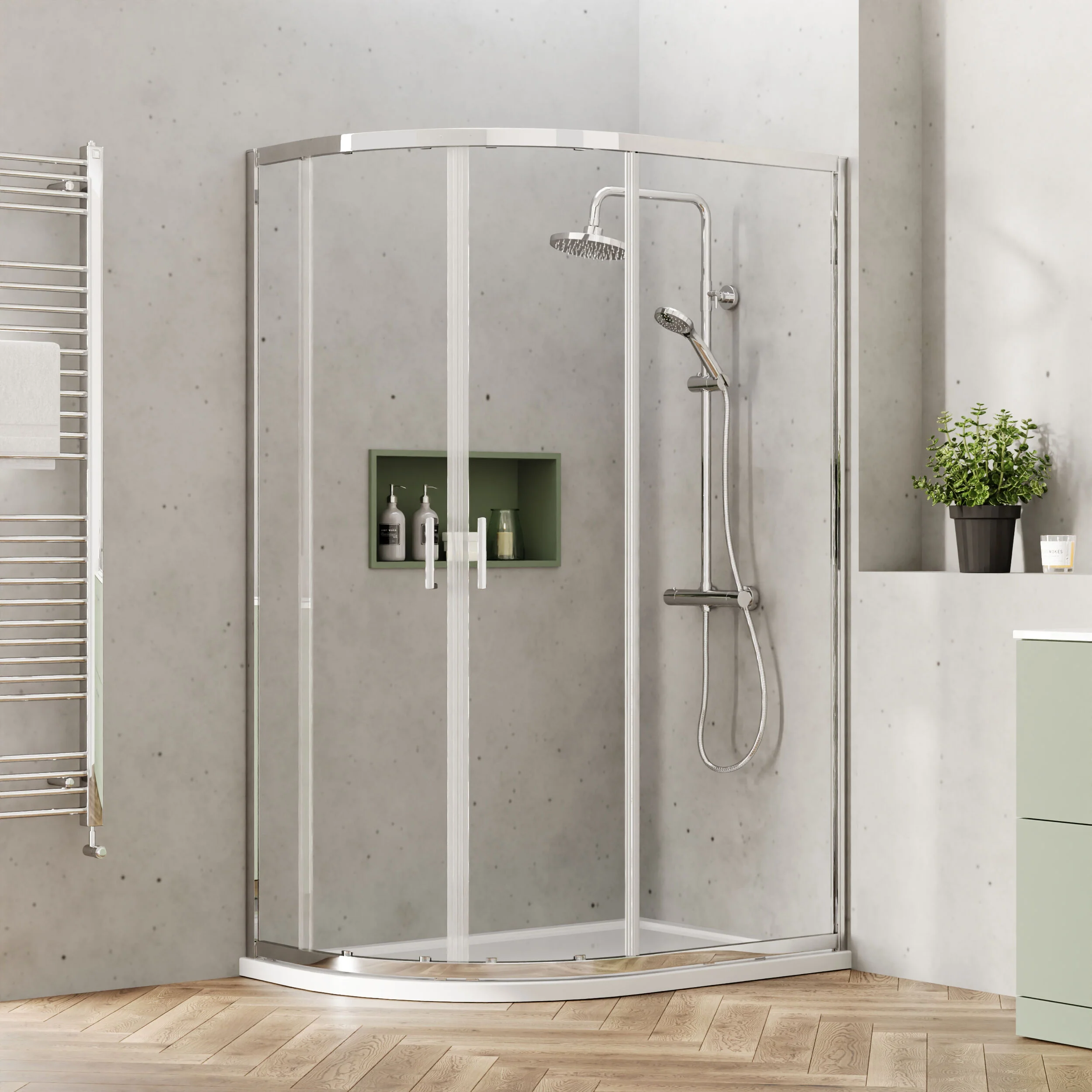 Consall Round Thermostatic Shower Kit with Fixed Head & Adjustable Handset - Multiple Colours Available - Image 5