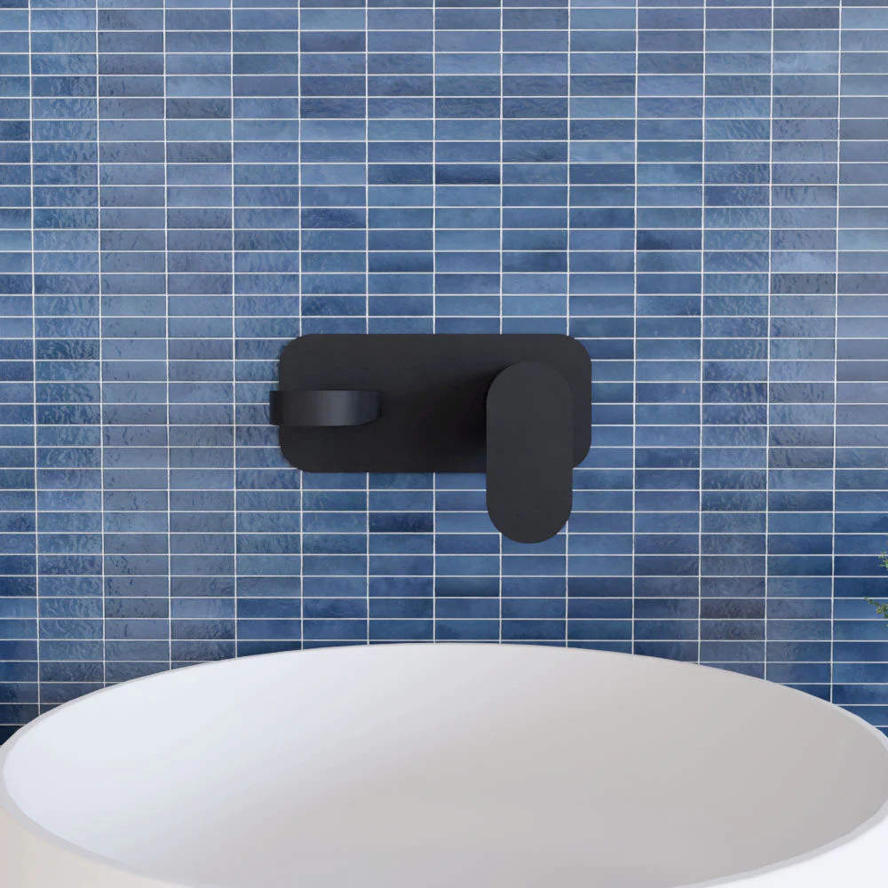 Enville Round Wall Mount 2 Tap Hole Basin Mixer Tap & Back Plate - Choice of Finish - Image 12