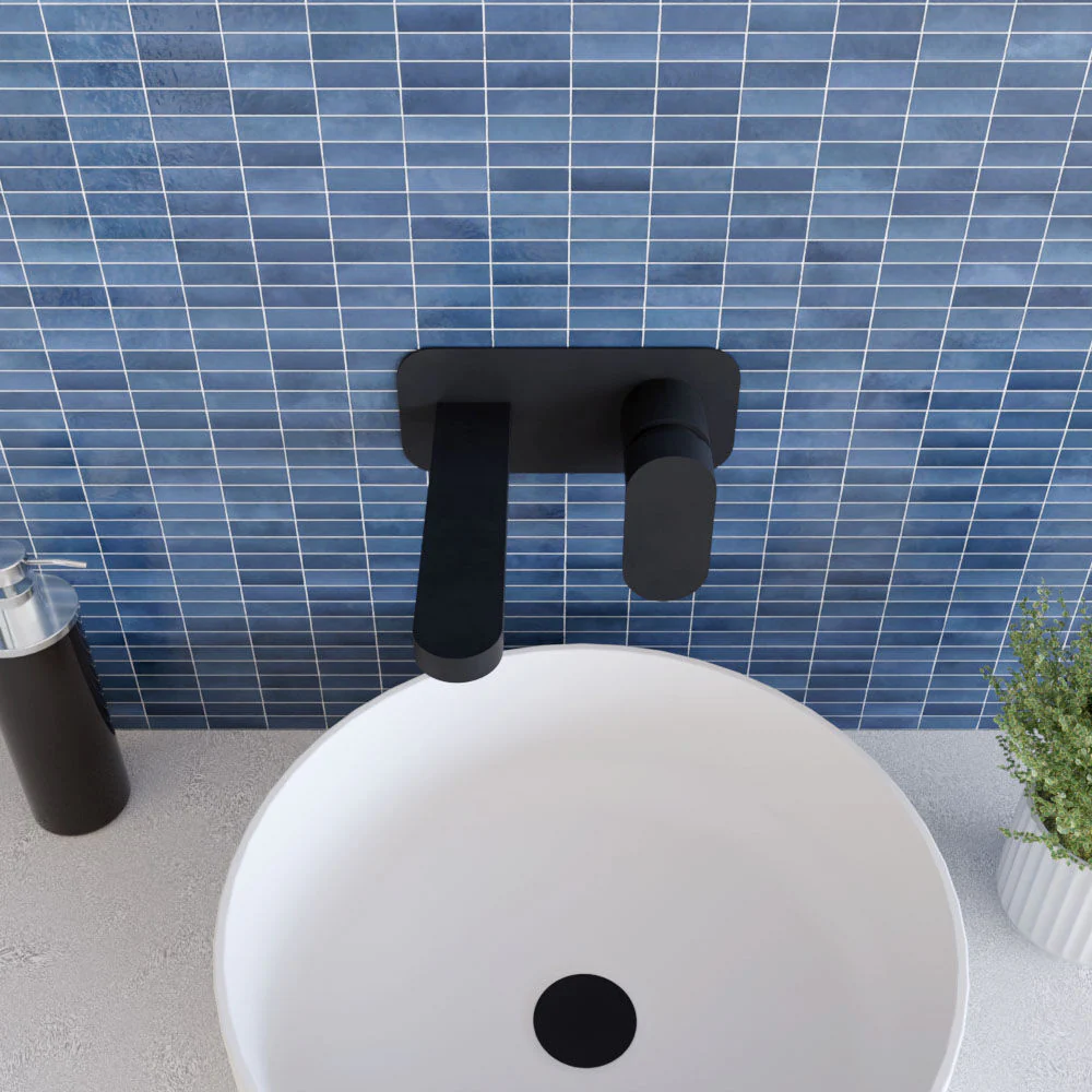 Enville Round Wall Mount 2 Tap Hole Basin Mixer Tap & Back Plate - Choice of Finish - Image 13